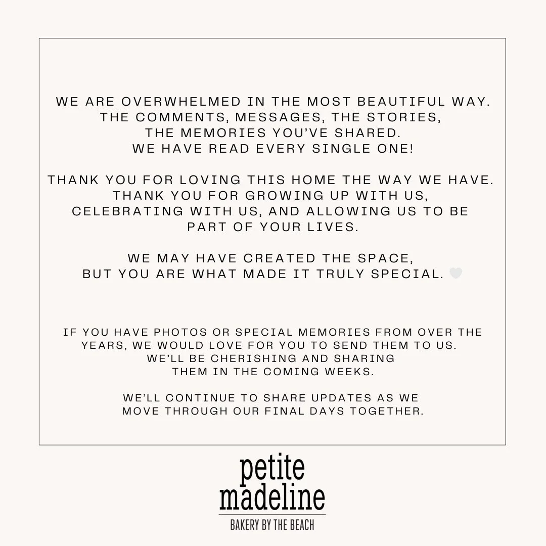 We are overwhelmed in the most beautiful way.
The comments, messages, the stories,
the memories you&rsquo;ve shared. 
We have read every single one!

Thank you for loving this home the way we have.
Thank you for growing up with us,
celebrating with u