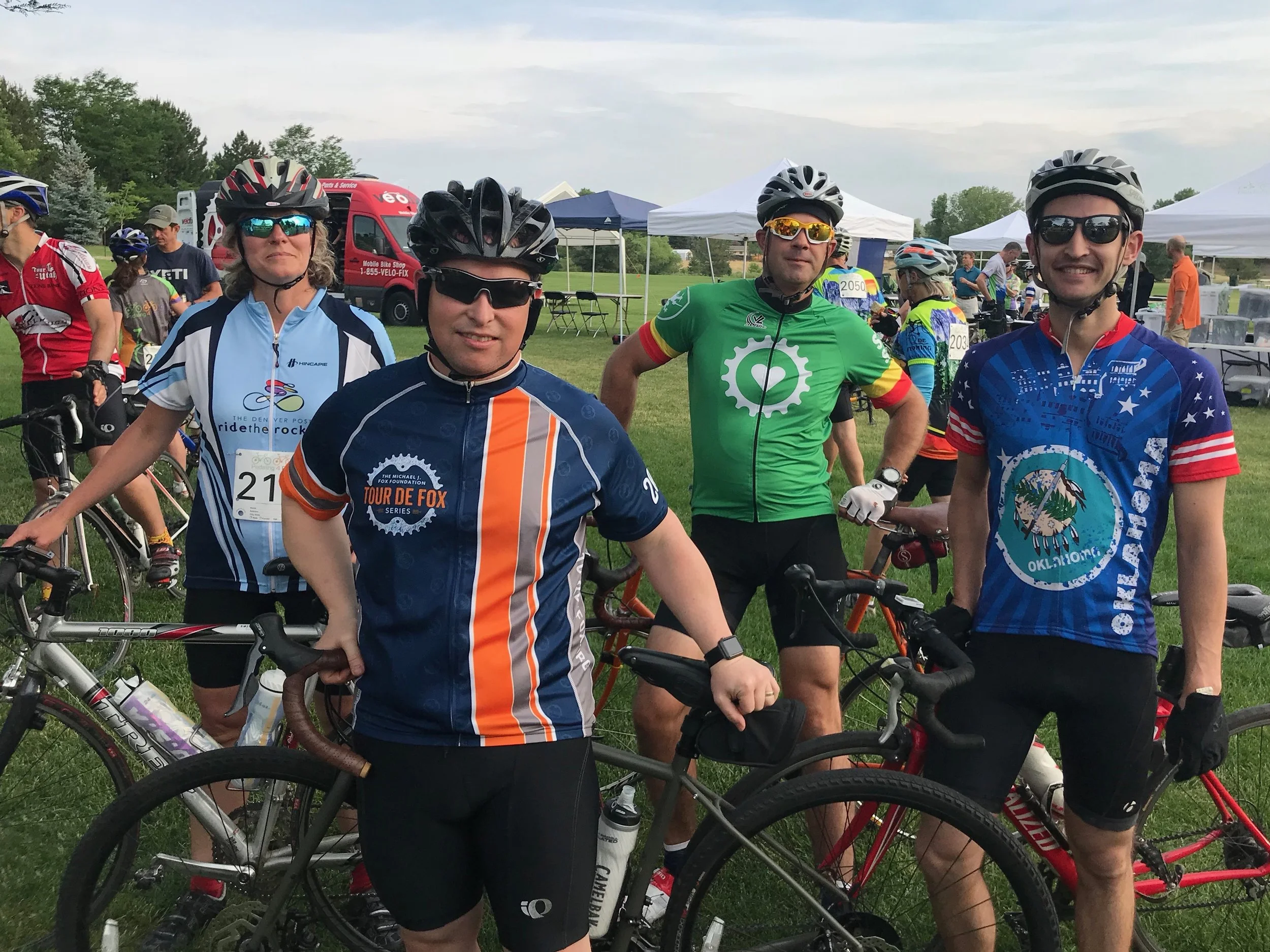 That’s me (short guy with the black helmet) and some of my dear friends participating in Pedaling for Parkinson’s in 2018. We did the 60-mile route!