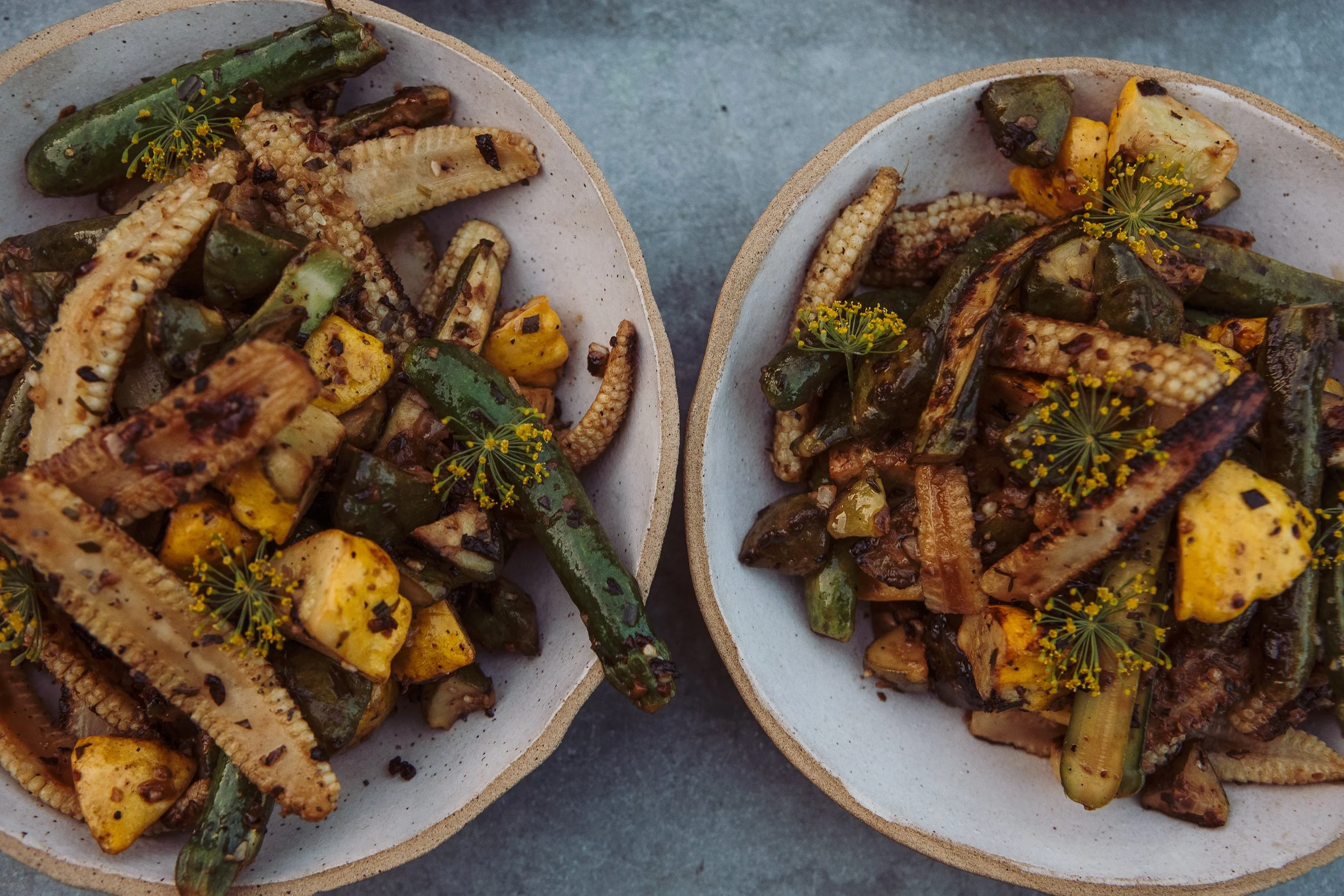  live fire vegetable chef community table farm to table dinner 