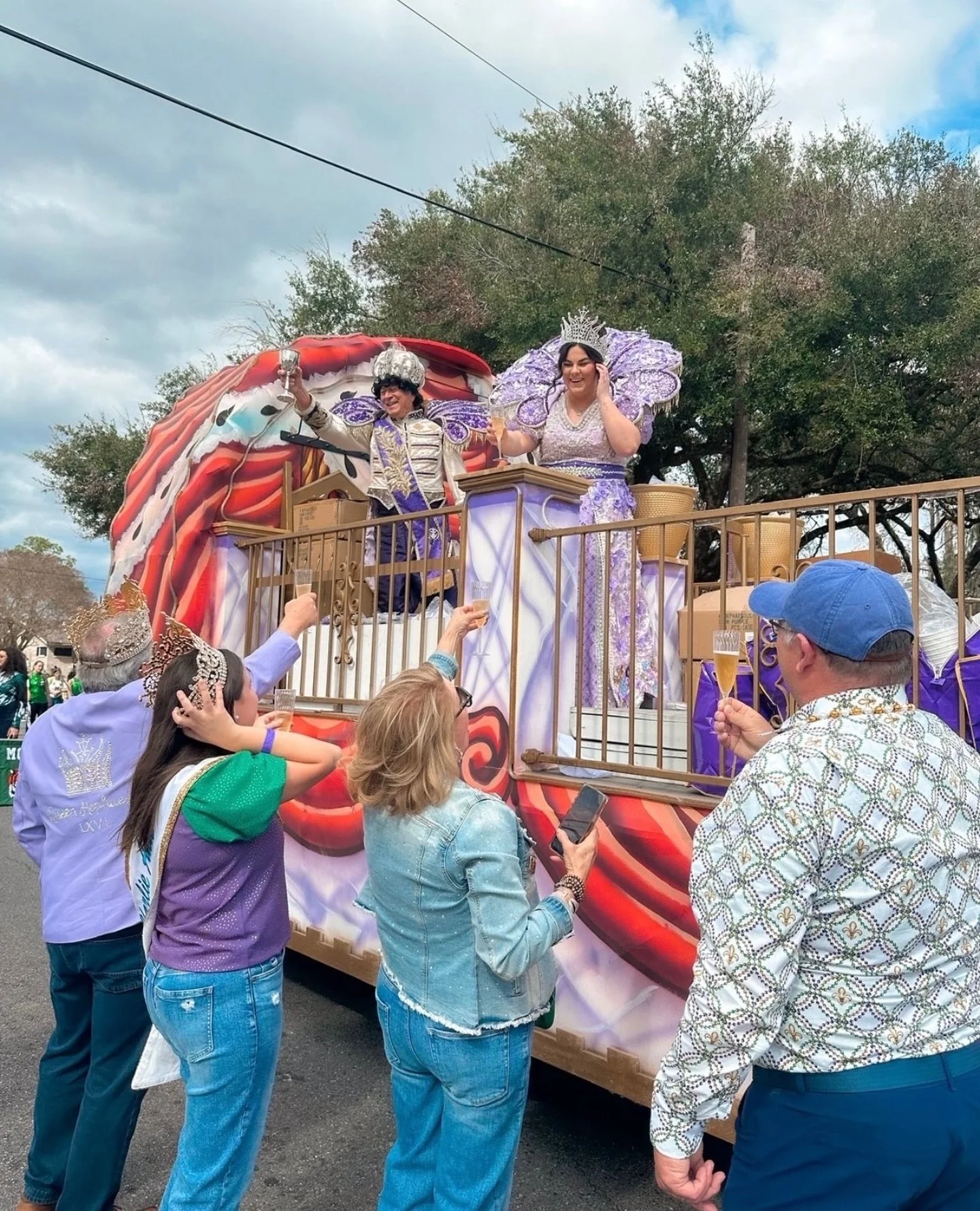 On Mardi Gras Day, the Louisiana Shrimp &amp; Petroleum Festival Board of Directors and Royalty had the pleasure of toasting the Royalty of the Krewe of Hephaestus along their parade route.

Both organizations share a deep tradition in Morgan City. T
