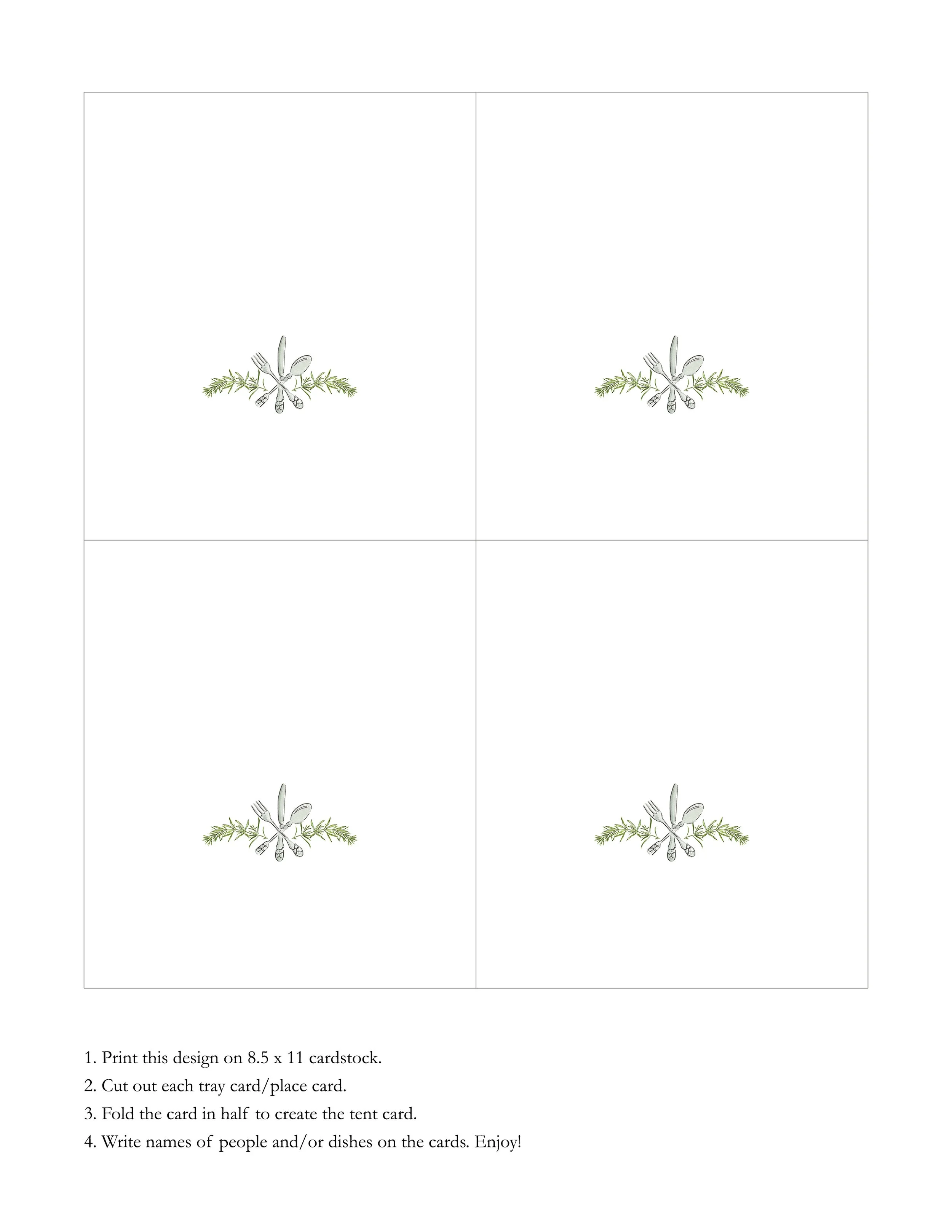 Place Card Template