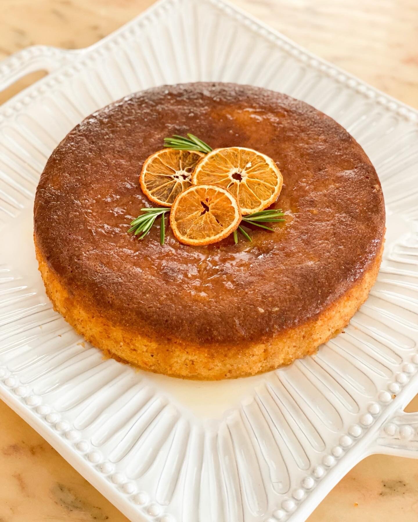 Citrus Olive Oil Polenta Cake with Orange Rosemary Glaze