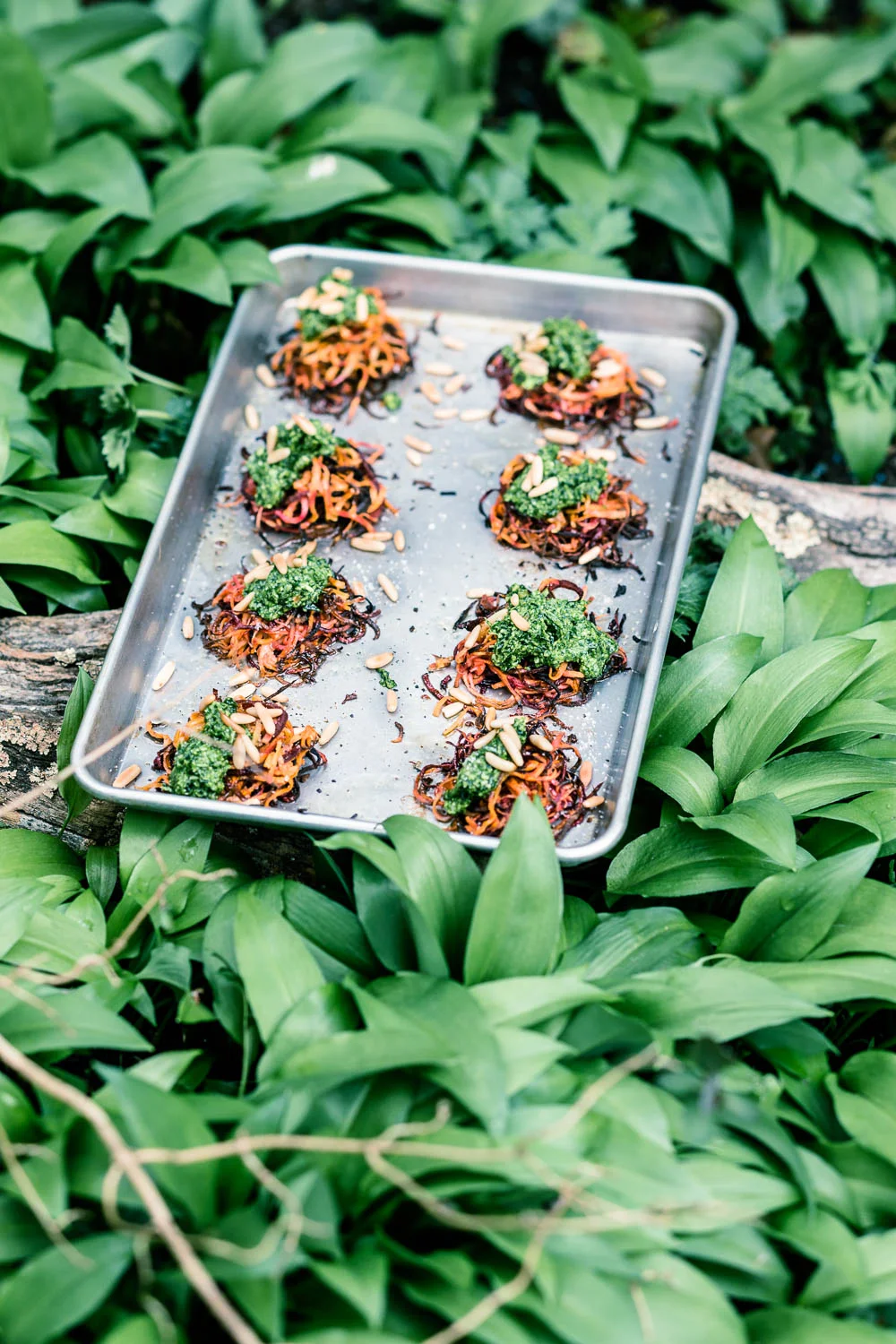 Gemüsenester mit Bärlauchpesto - veggielicious | gemüse. fotos. rezepte.