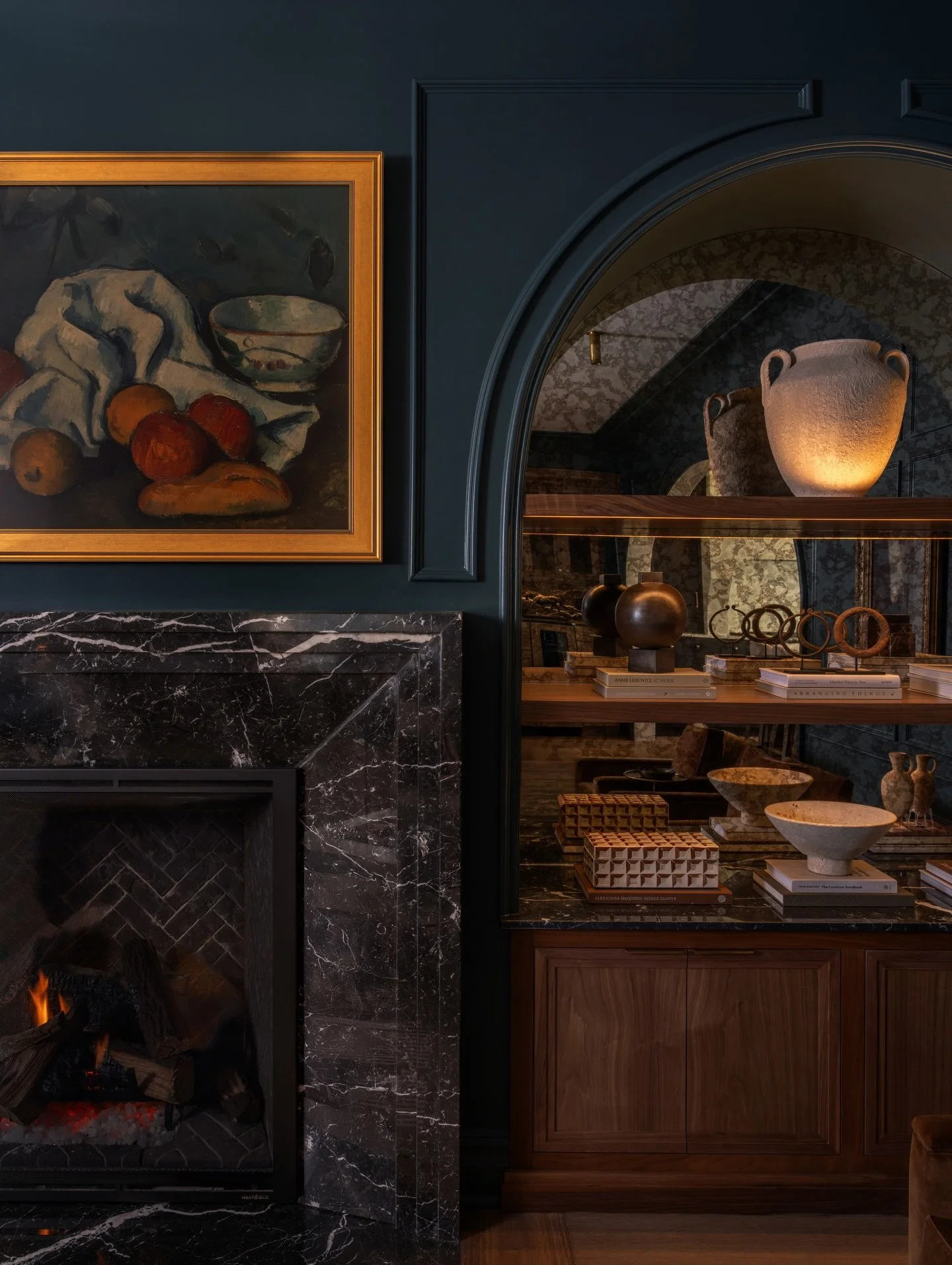 This wasn&rsquo;t about playing it safe. Deep tones, architectural curves, and curated restraint set the mood, while craftsmanship carries the space. 

A Showcase home designed to feel edited, elevated, and memorable. Proud to have collaborated with 