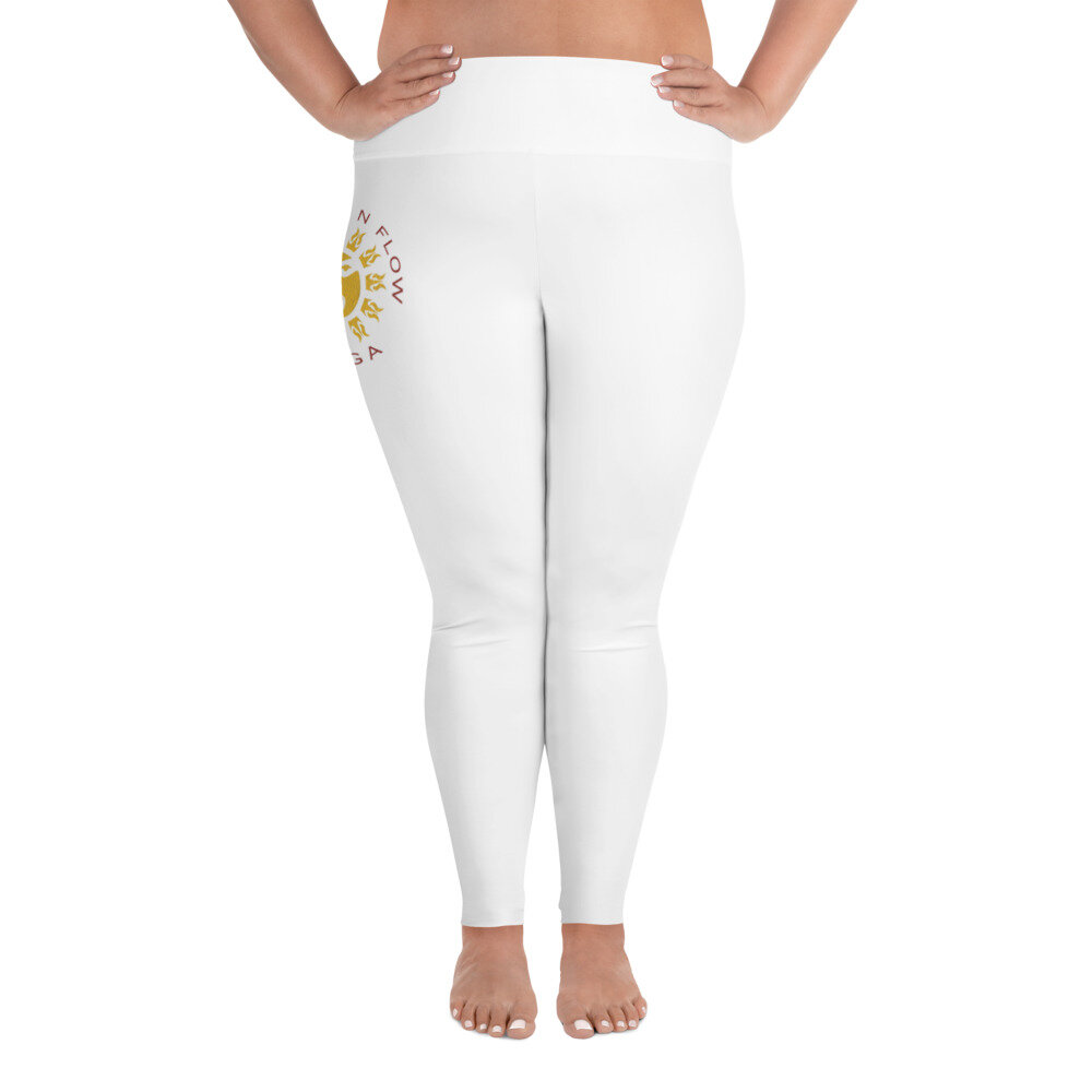 Flygtig Kvittering arrangere BNFYoga Logo Plus Size Leggings - (white) — Breathe N Flow Yoga