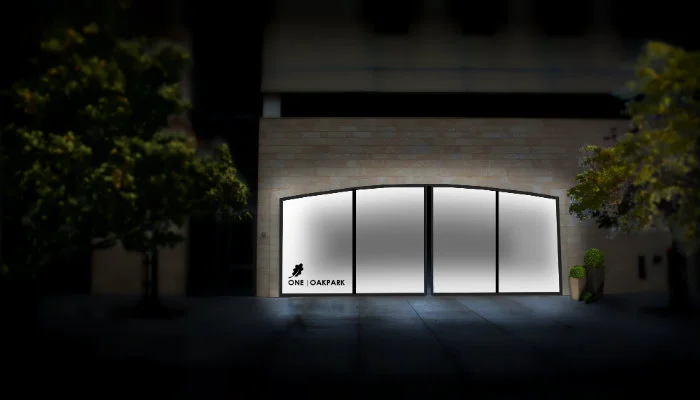 Frosted Glass Folding Gate with Lighting