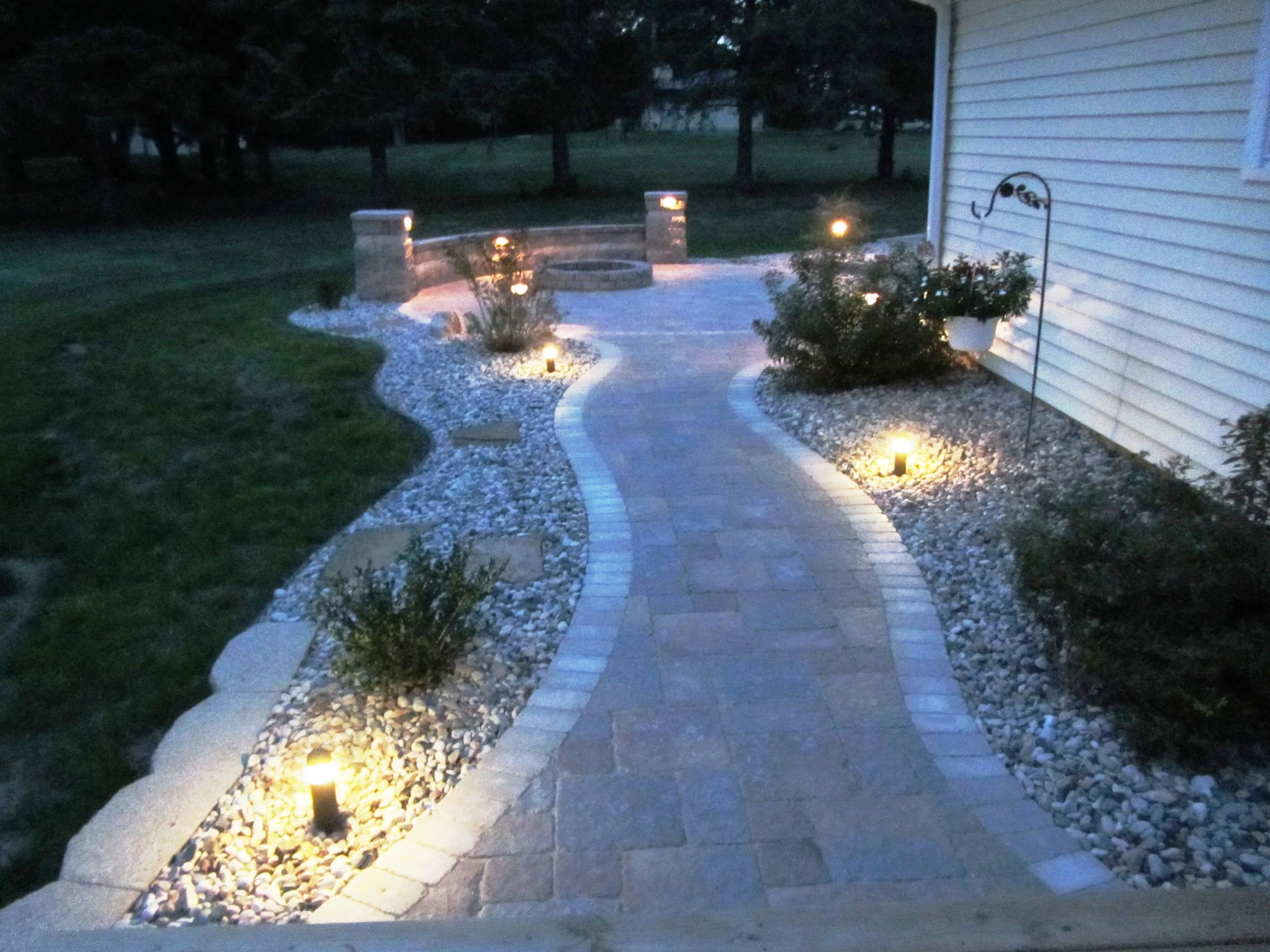 Walkways, Driveways, Decks, Patios and Ponds can all be accented with low voltage landscape lighting in Madison WI