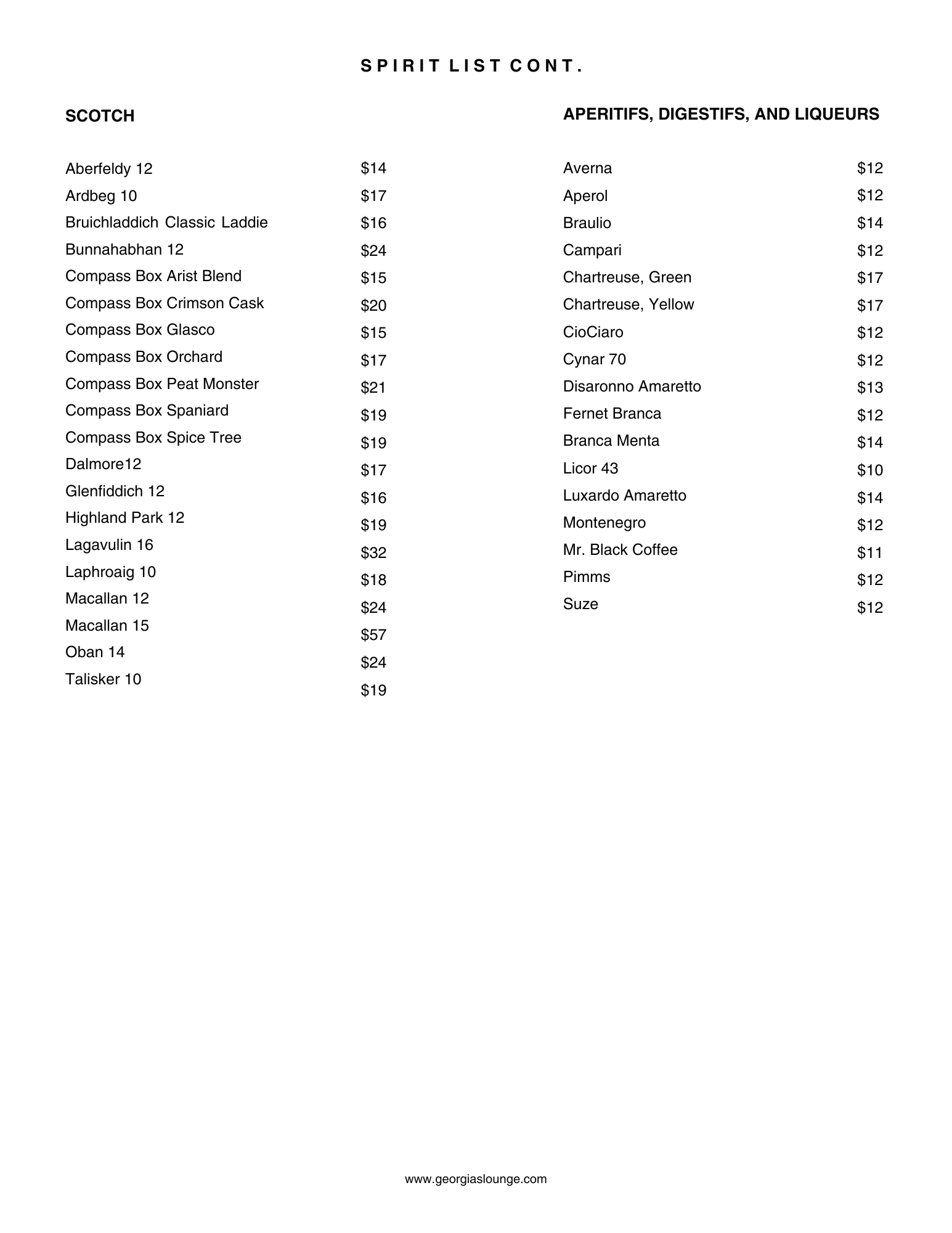 3rd page spirit list