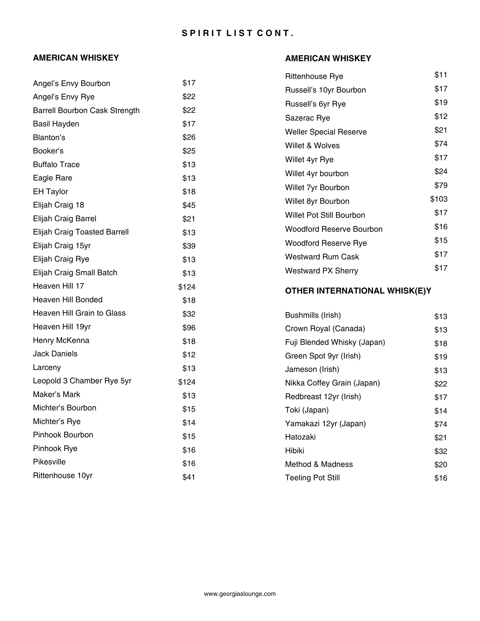 Spirit list page 2