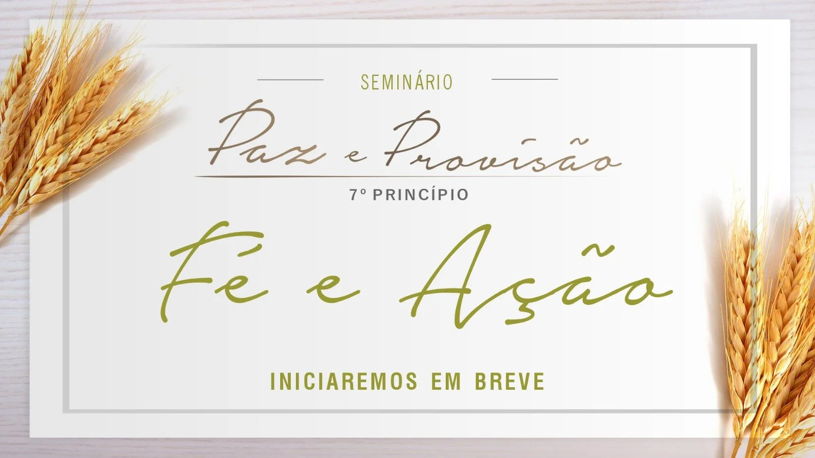 Seminário Paz e Provisão - 7º princípio Fé e Ação - Ap. Edmilson