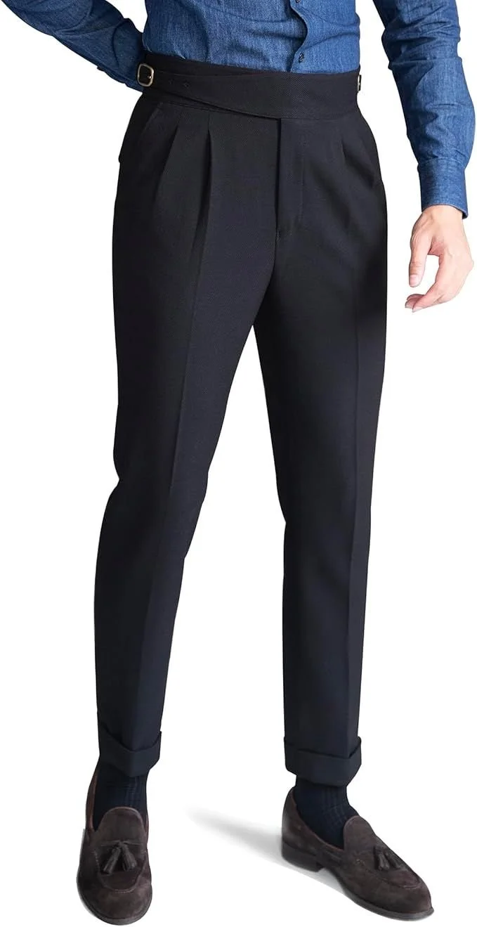 Men's Classic Gurkha Naples Italian Style Dress Pants No Need to tie a Belt.jpeg
