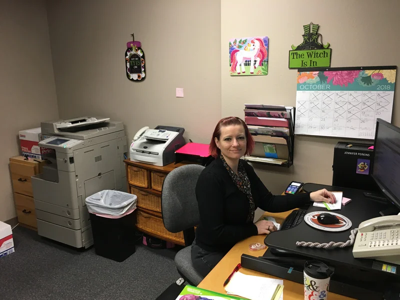 Jenn in her office.