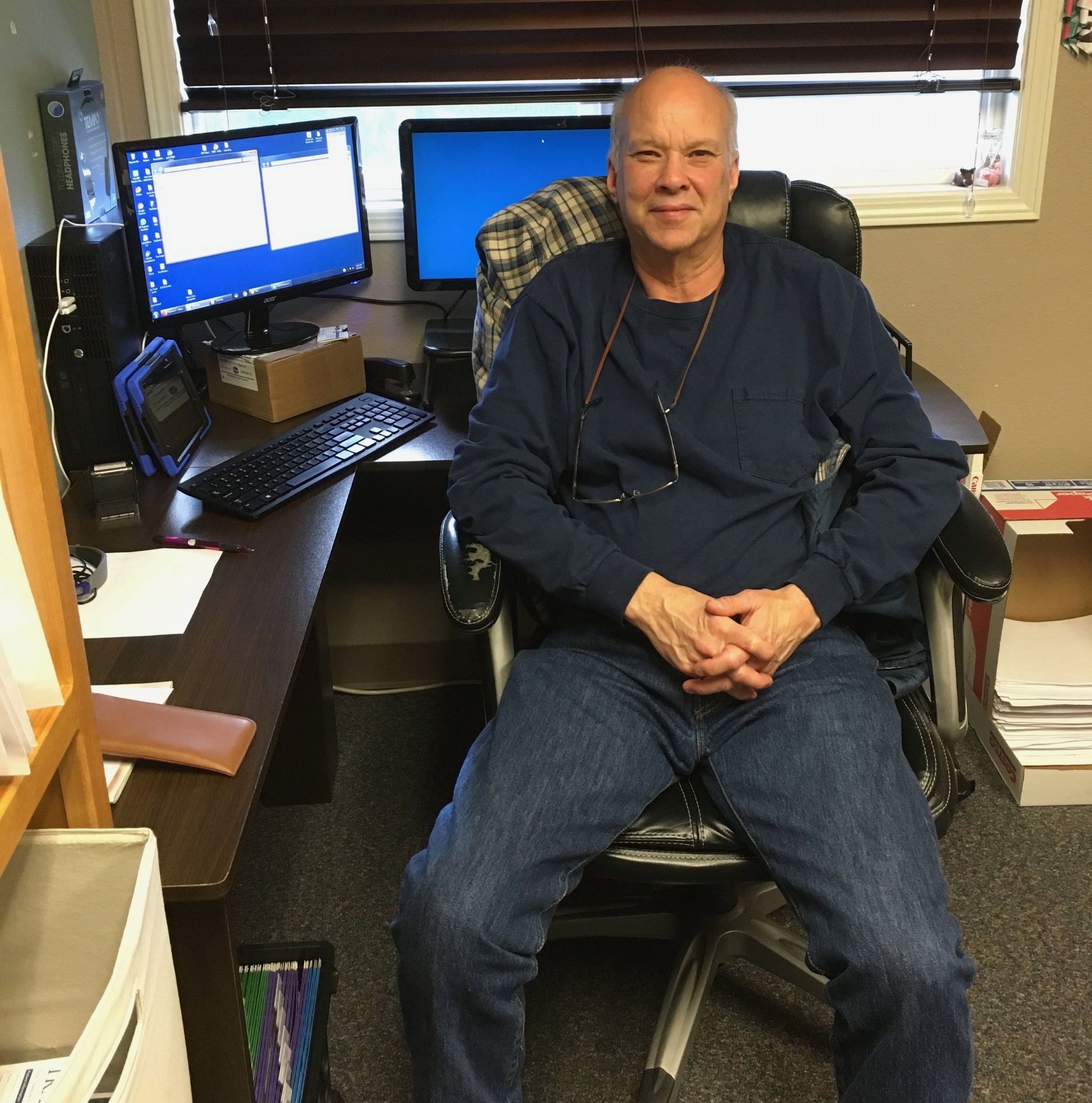 Paul, sitting in Jenn’s office