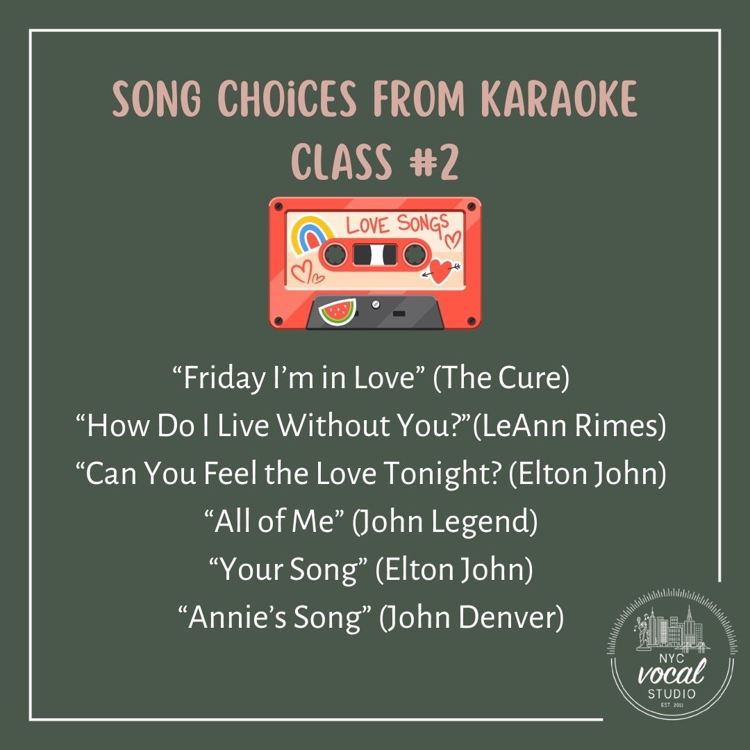 This week the theme was &quot;Love Songs.&quot; I was curious what choices the group would make and they delivered. Special shoutout to the group singing &quot;Africa&quot; by Toto next door.