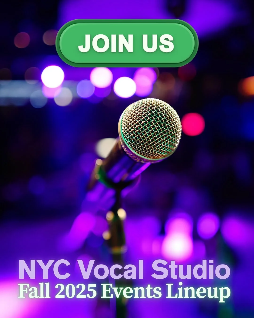 Would love to see you this Fall! Karaoke class is back, we&rsquo;ve got studio members taking to the stage, and we&rsquo;re spreading some holiday joy. Link in bio to register for all events. DM me with any questions!