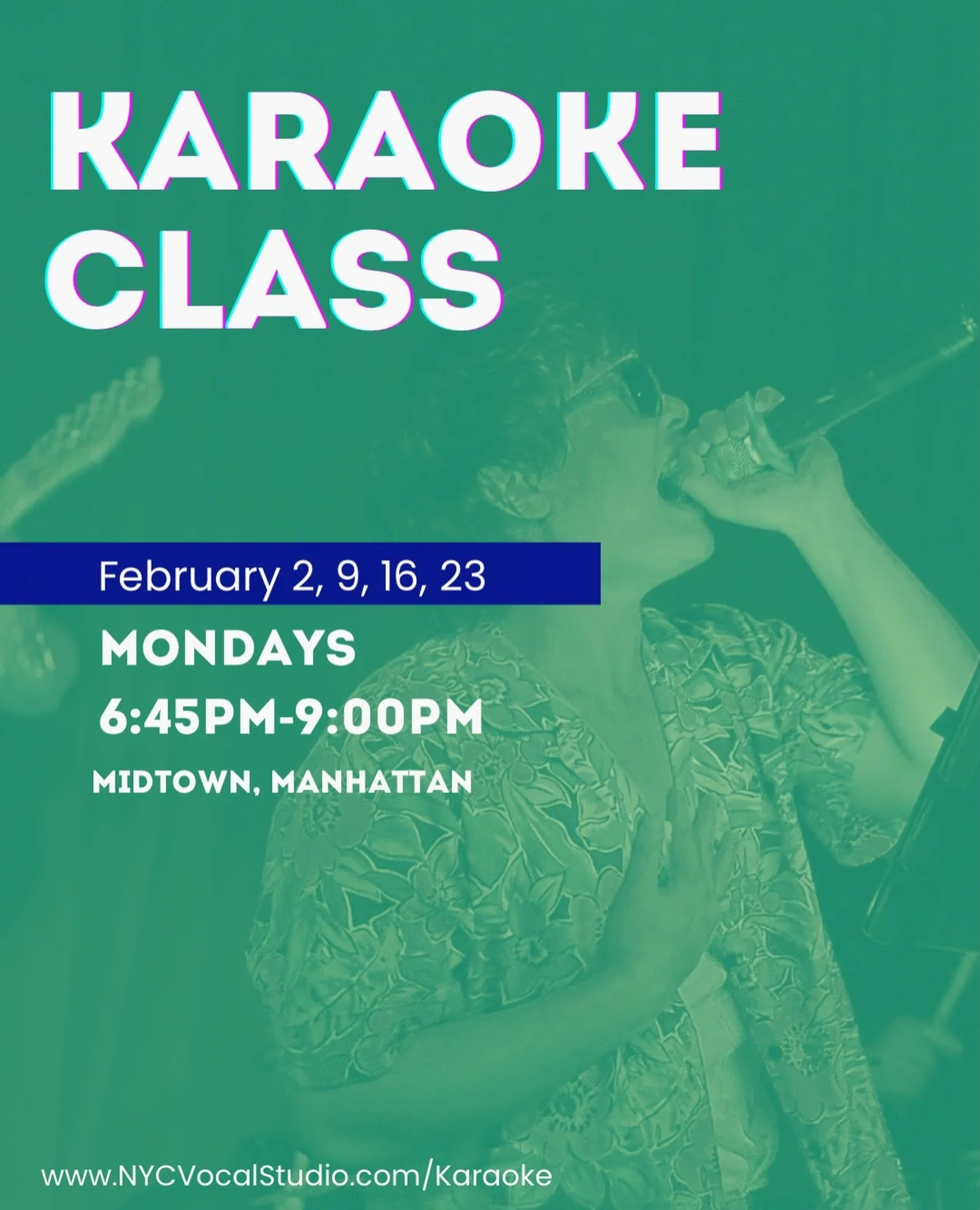 The 4 week Karaoke Class is back this February. All levels welcome. Not to toot my own horn, but people regularly tell me at the end of the class that this experience is so much more than they could have ever expected. We have fun, we explore singing