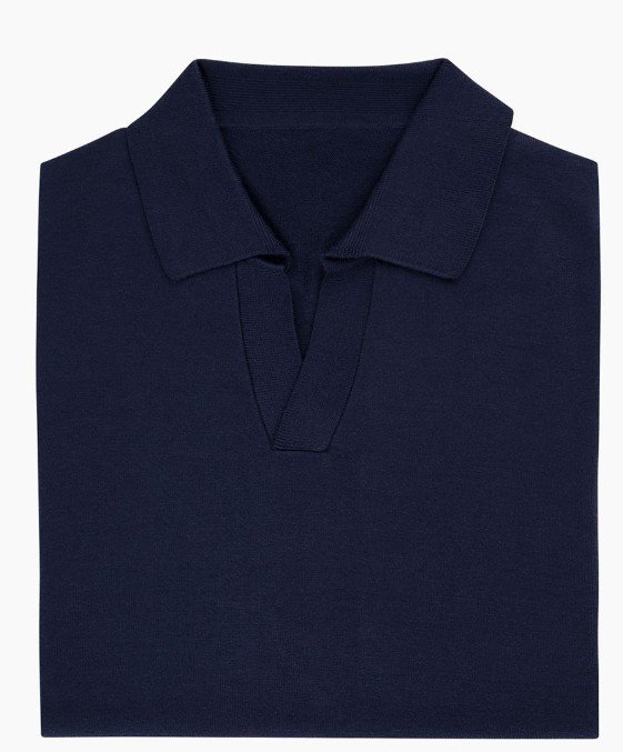 Amalfi Knitted Polo - Navy