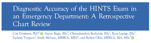 Hints Test Documentation Guide.pdf Diagnostic Accuracy of the HINTS Exam in an Emergency Department: A ...