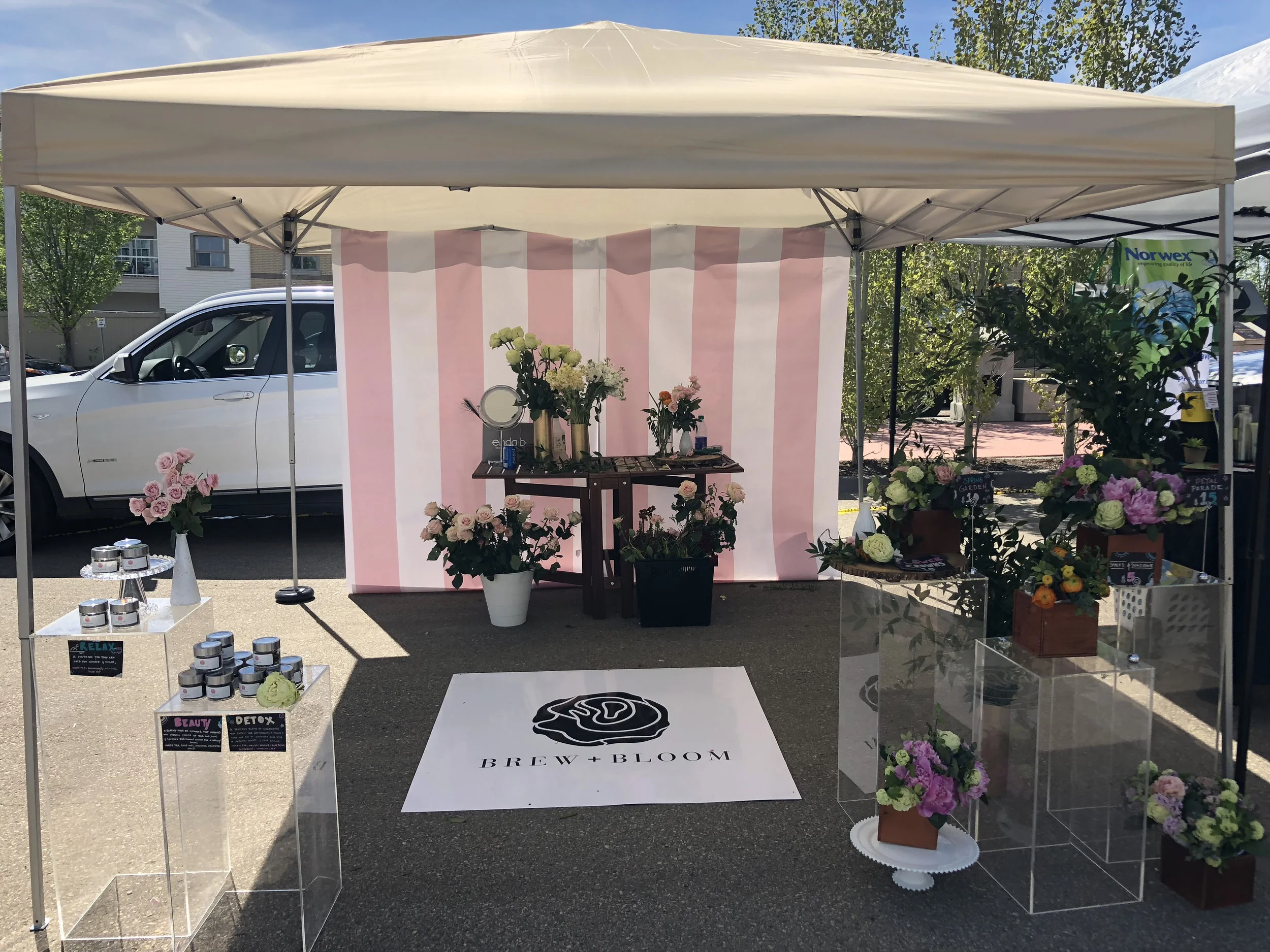 Our humble beginnings at Millers Crossing Farmers’ Market in June 2018.