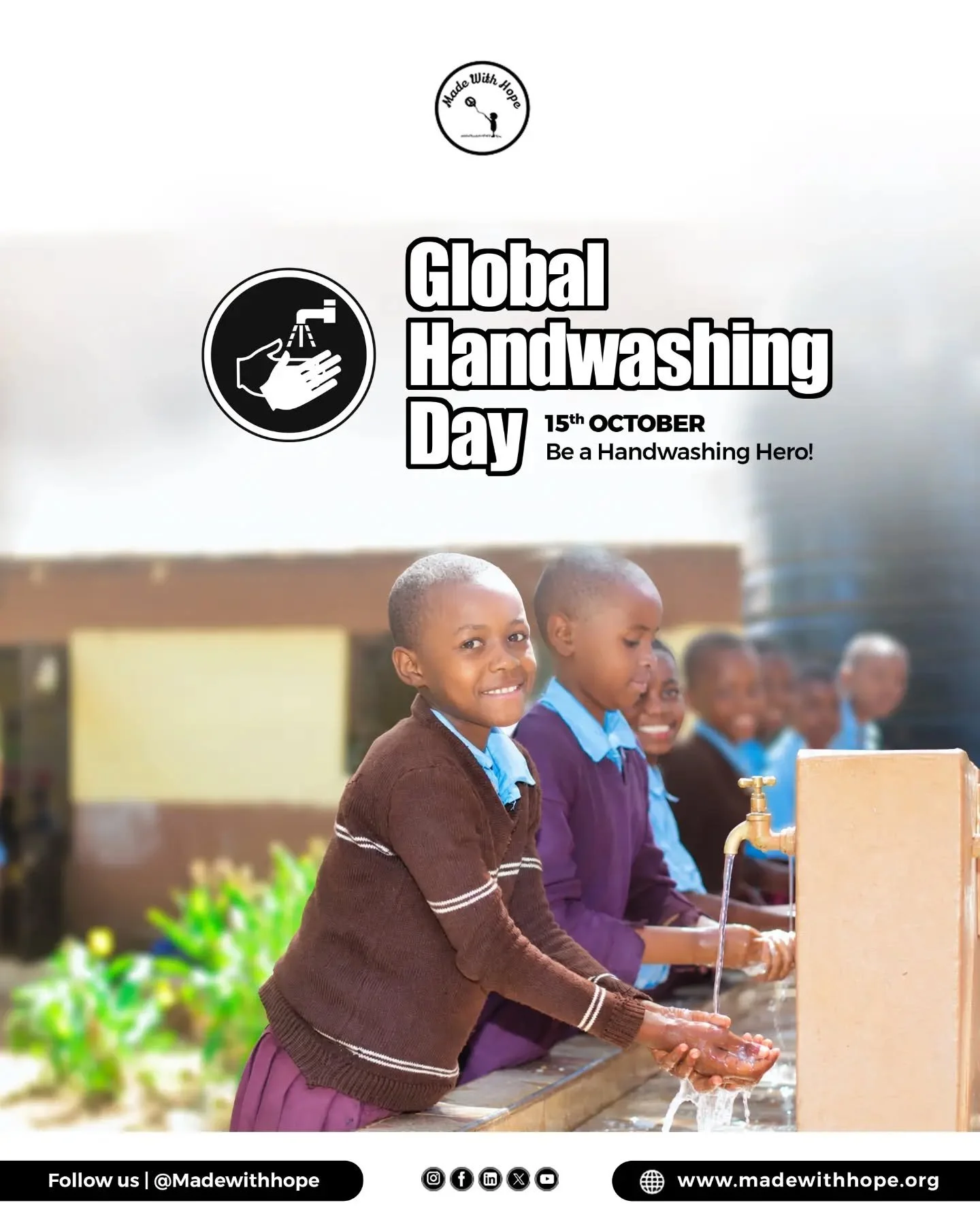 Global Handwashing Day 2026

At Made With Hope, we believe every child deserves a healthy and safe learning environment. Promoting handwashing with soap and clean water helps protect children from preventable diseases and supports their well-being at
