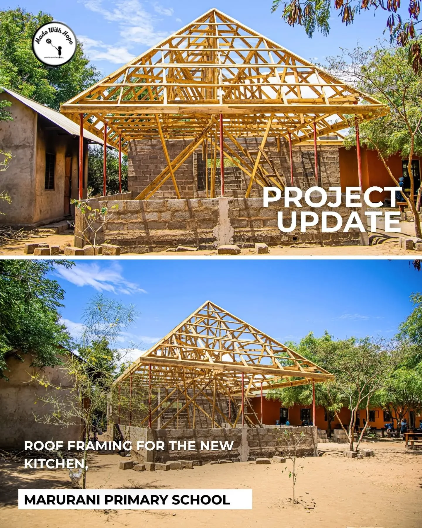 Progress continues at Marurani Primary School, where the new kitchen is taking shape with the timber roof structure now in place. Each milestone brings us closer to providing a dedicated space for preparing meals, supporting the school&rsquo;s feedin