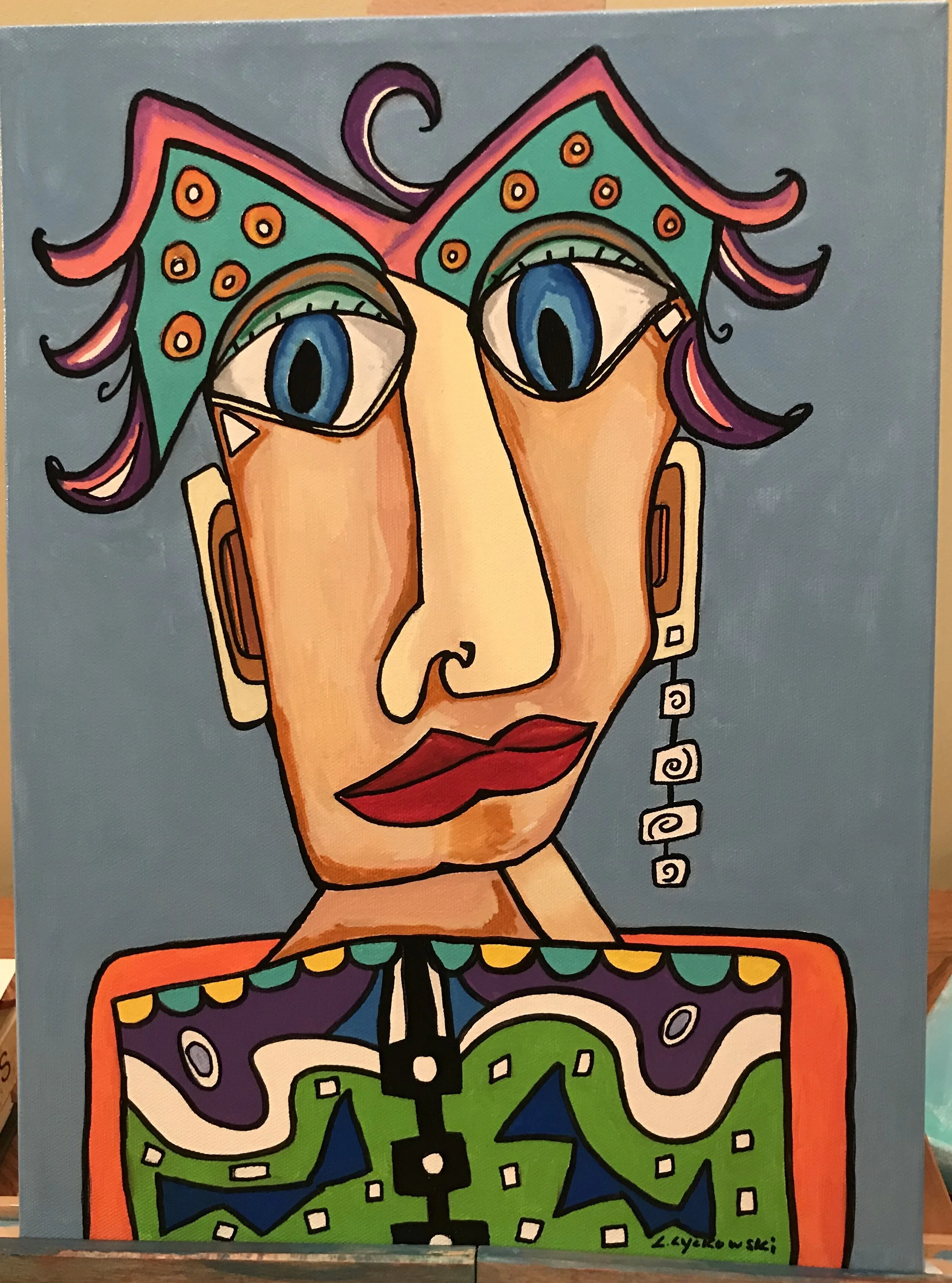         SOLD !!!!!! “Seriously “ Original Art  Acrylic on Canvas 
