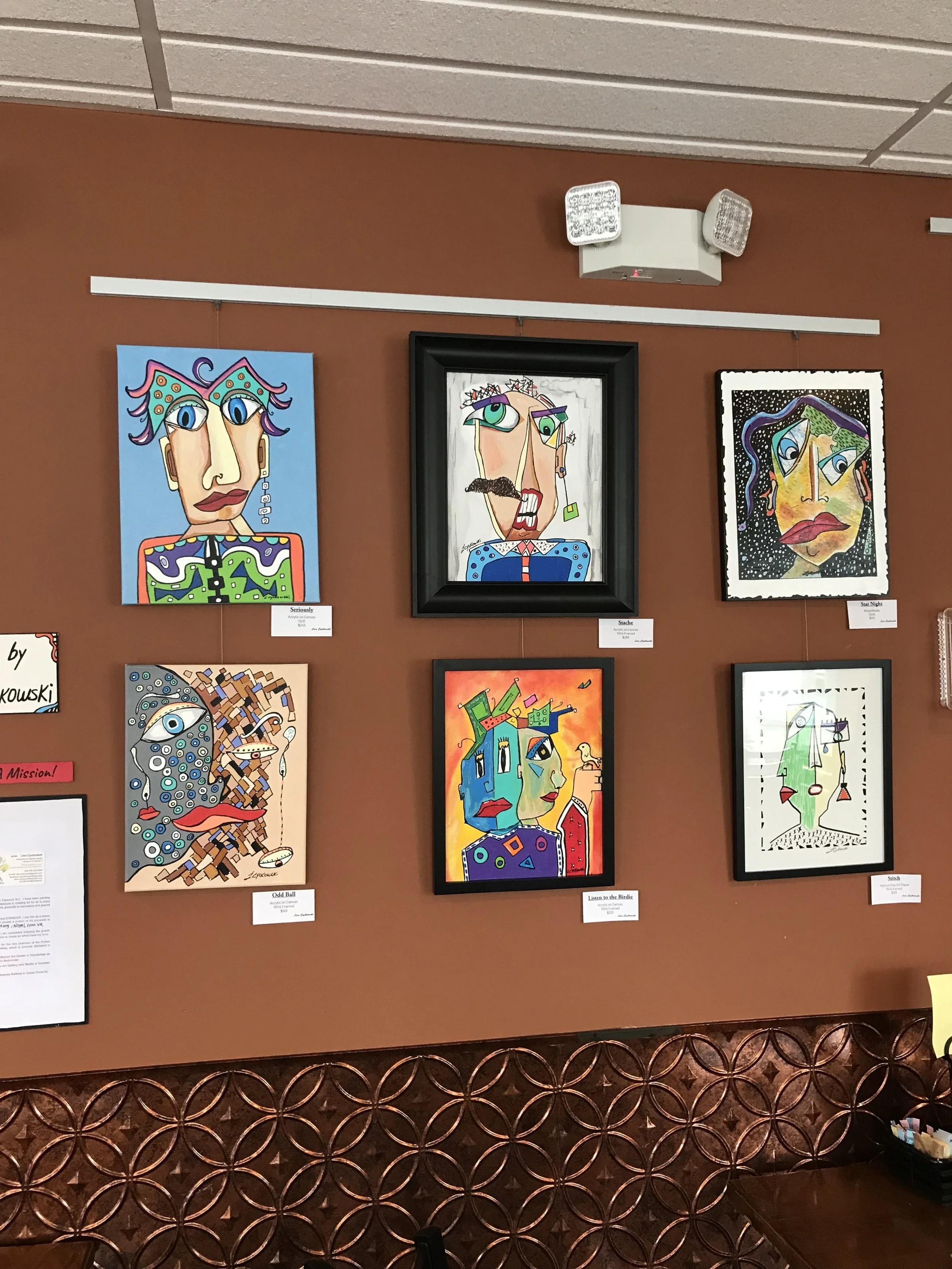 My work currently is on display at the local Railside cafe in Fanwood Nj 07023
