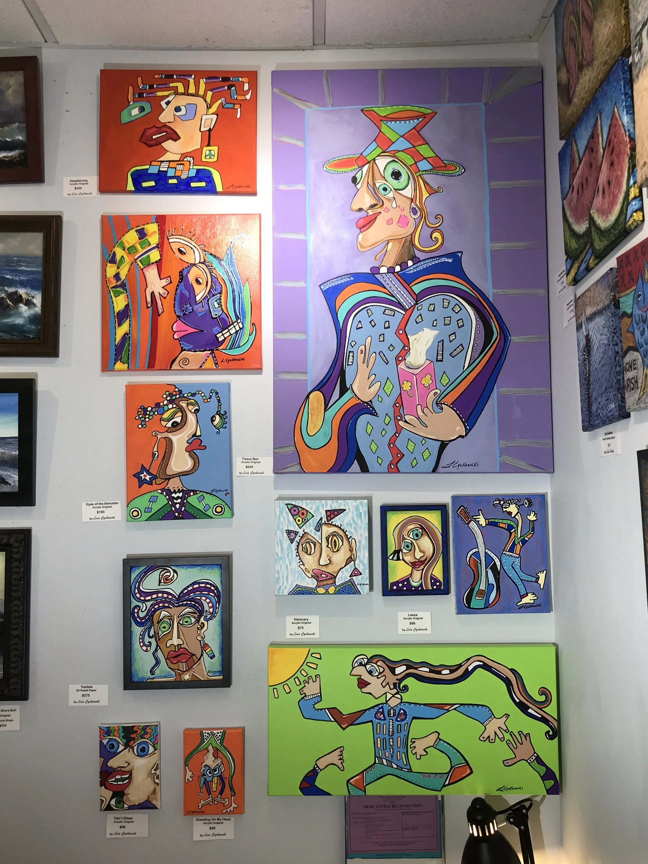 My work displayed at Main Avenue Galleria Ocean Grove NJ