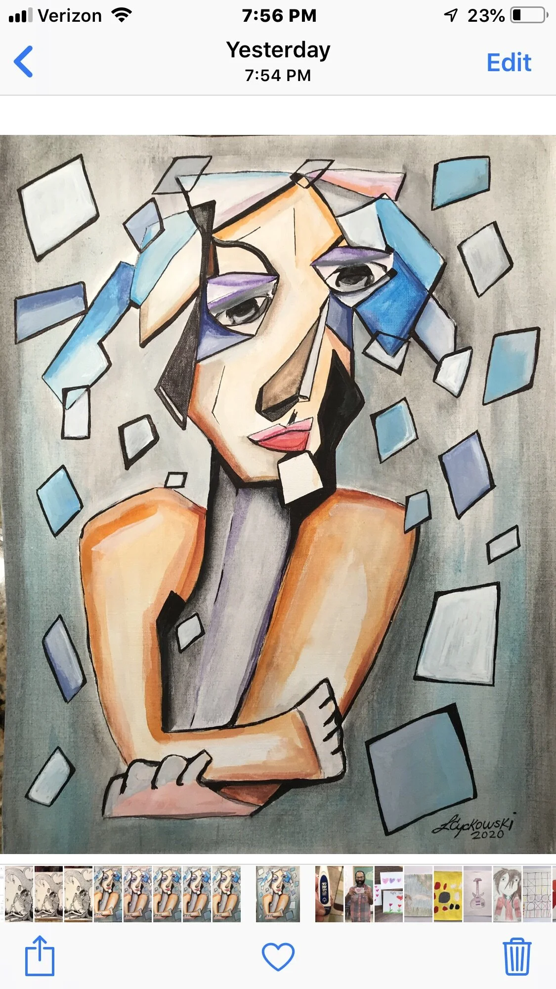  SOLD Original Art  “ Fall to Pieces” Watercolor/ink 