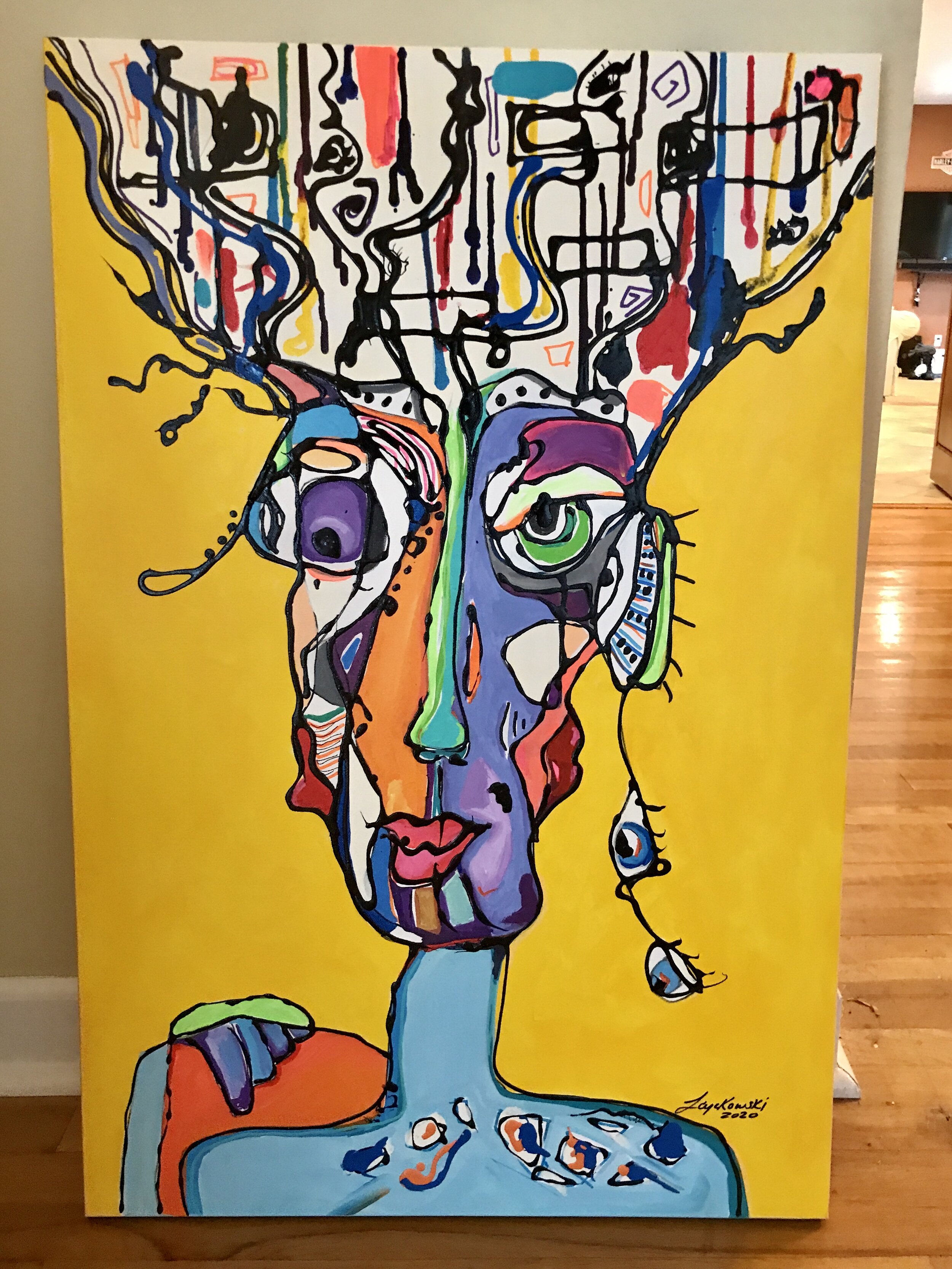      SOLD. Original Art “ Media overload “ 24x36 