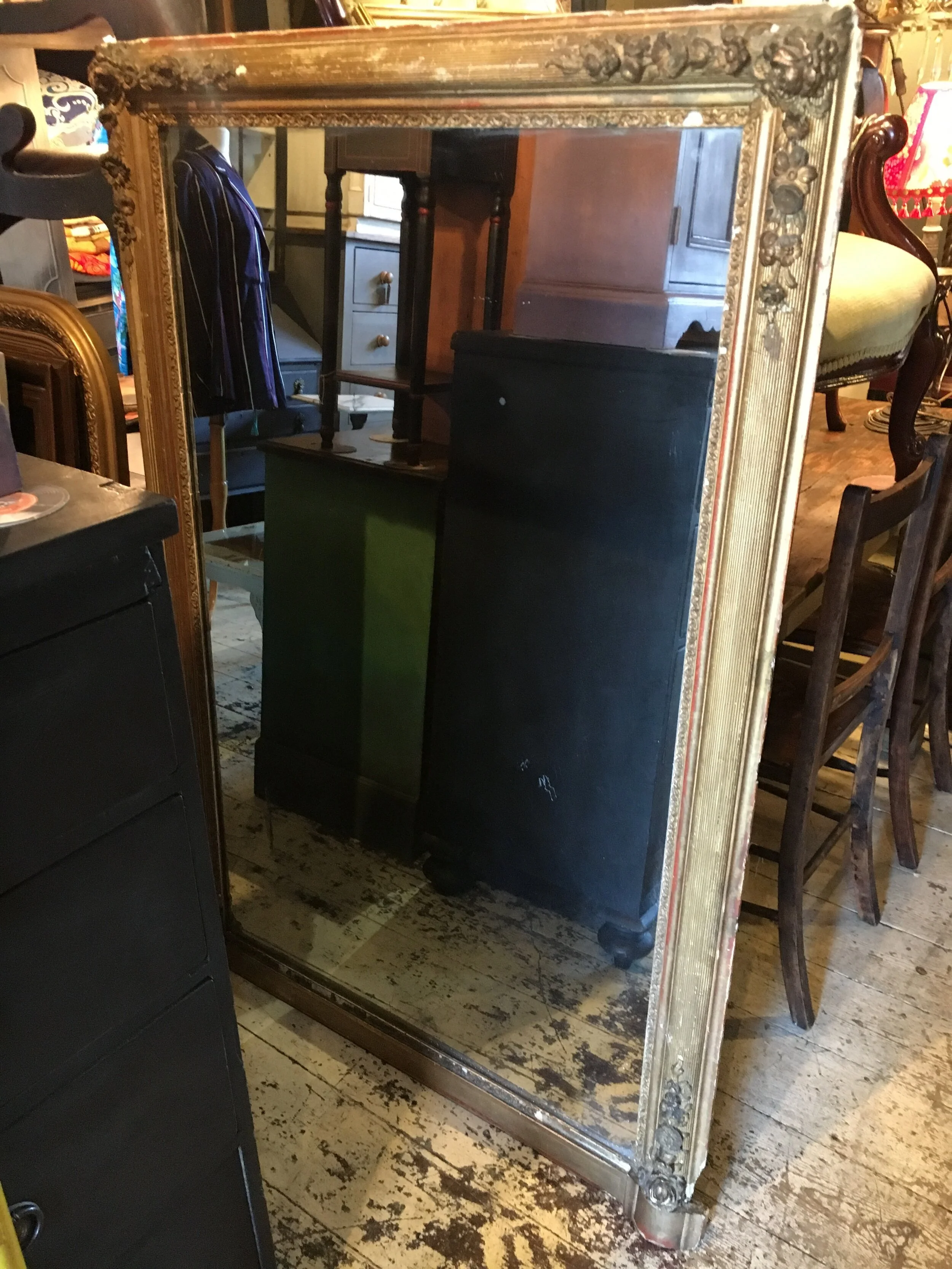 SOLD SOLD VICTORIAN MIRROR EX LARGE GILT CARVED ROSES WOOD FRAME