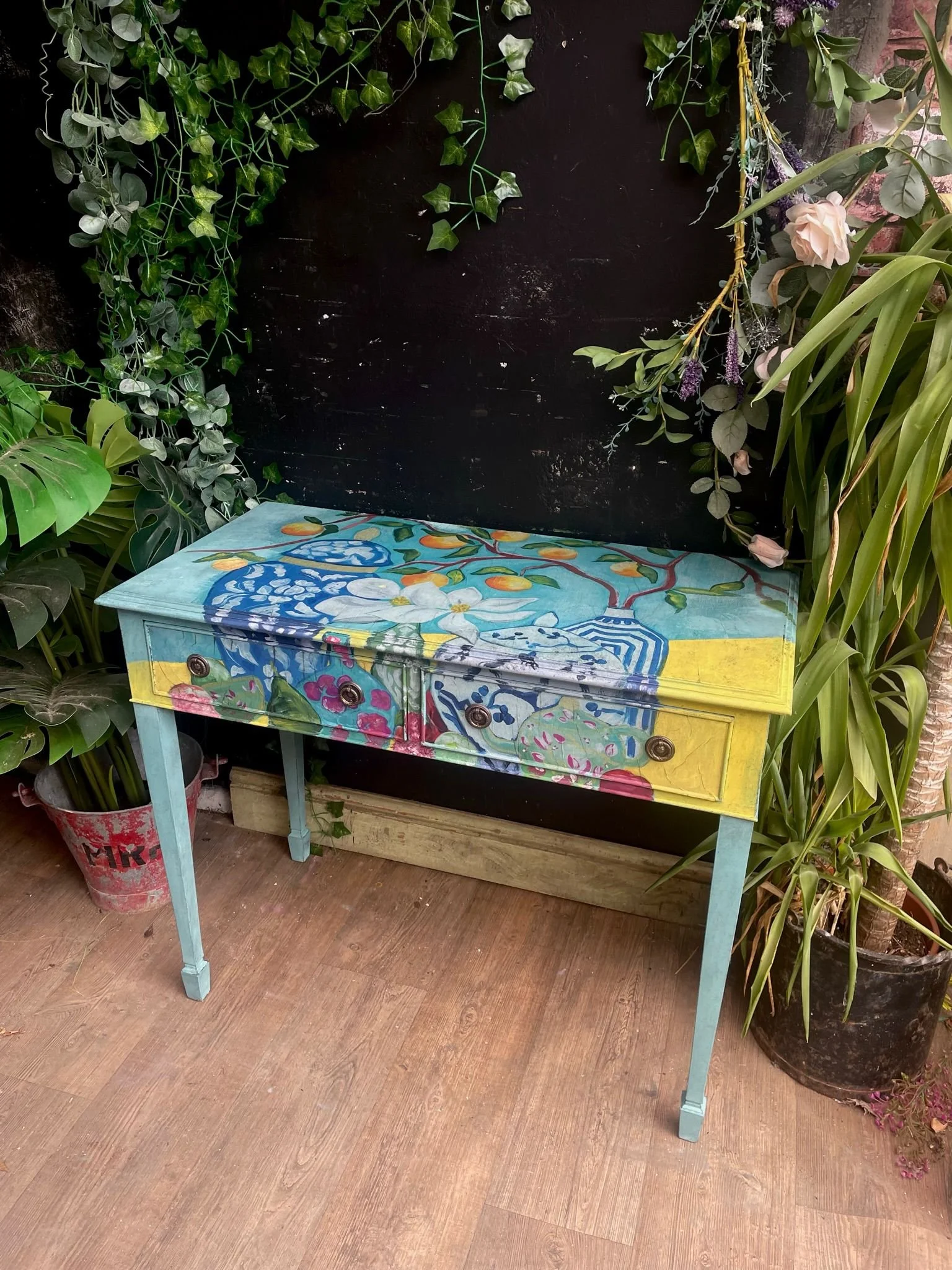 DESK DECOUPAGE COLOURS *SOLD*