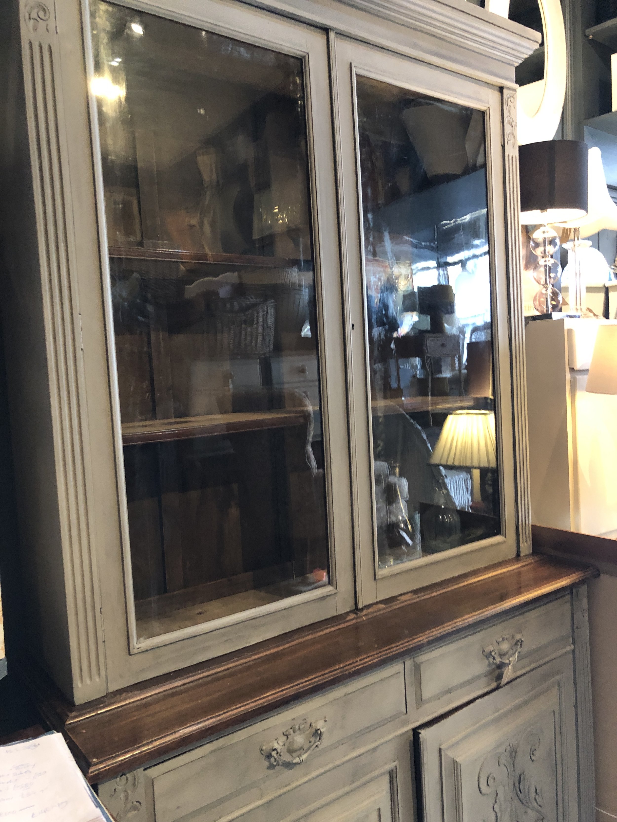 DRESSER GUSTAVIAN SCANDI STYLE FRENCH GREY CUPBOARD SHELVING STORAGE New Vintage DRESSER GUSTAVIAN SCANDI STYLE FRENCH GREY CUPBOARD SHELVING STORAGE New Vintage