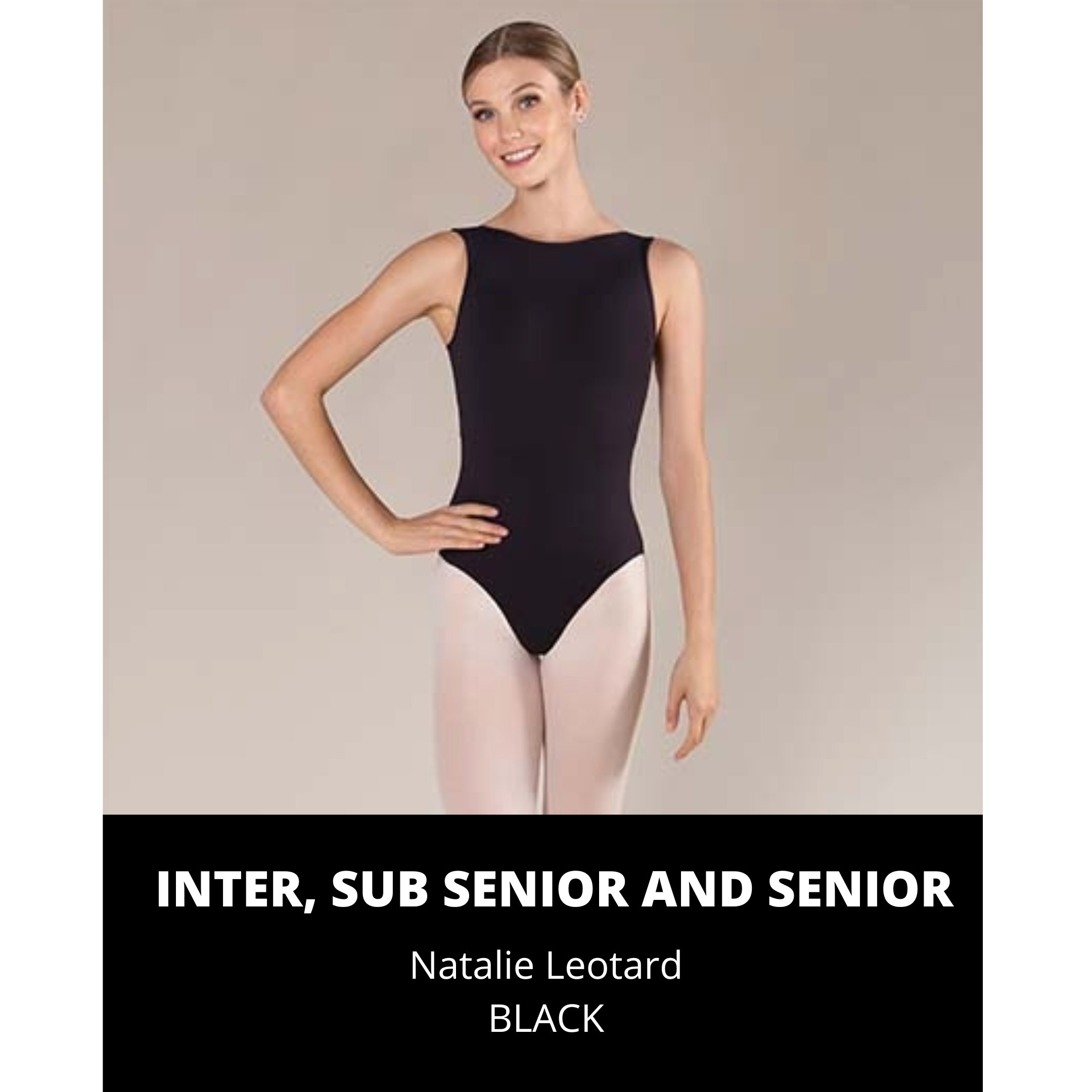 NATALIE LEOTARD - BLACK (Has seem across the waist).