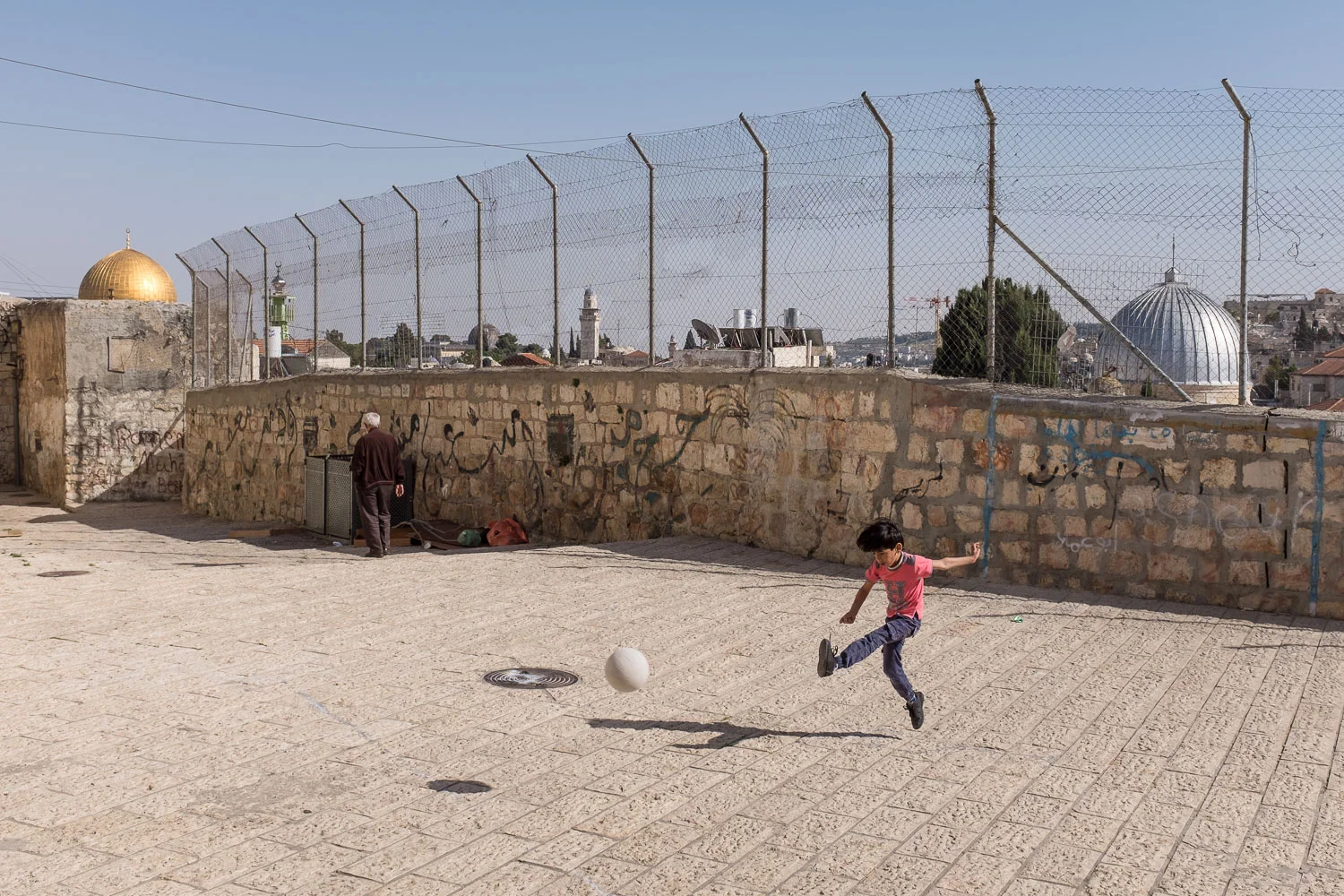 Playing football above Jersualem