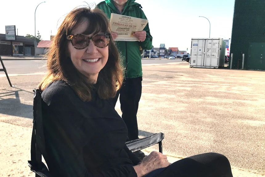 Linda Kristiansen is one of two people who came all the way from North Idaho for The Big Book Sale at the Highland Curling Club on Aug. 15, 2019. (Lisa Schick/980 CJME)