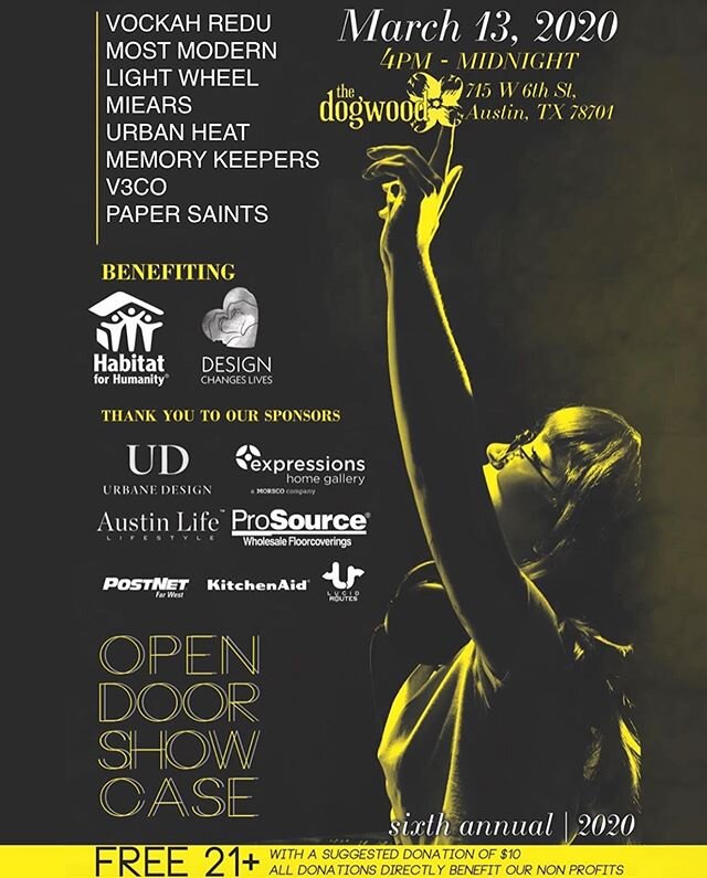 Austin! I&rsquo;ll be playing at @dogwoodwest6th tomorrow for the 6th annual Open Door Showcase, benefitting @habitatforhumanity - 4pm to midnight! Come early, stay late! See you there! ❤️