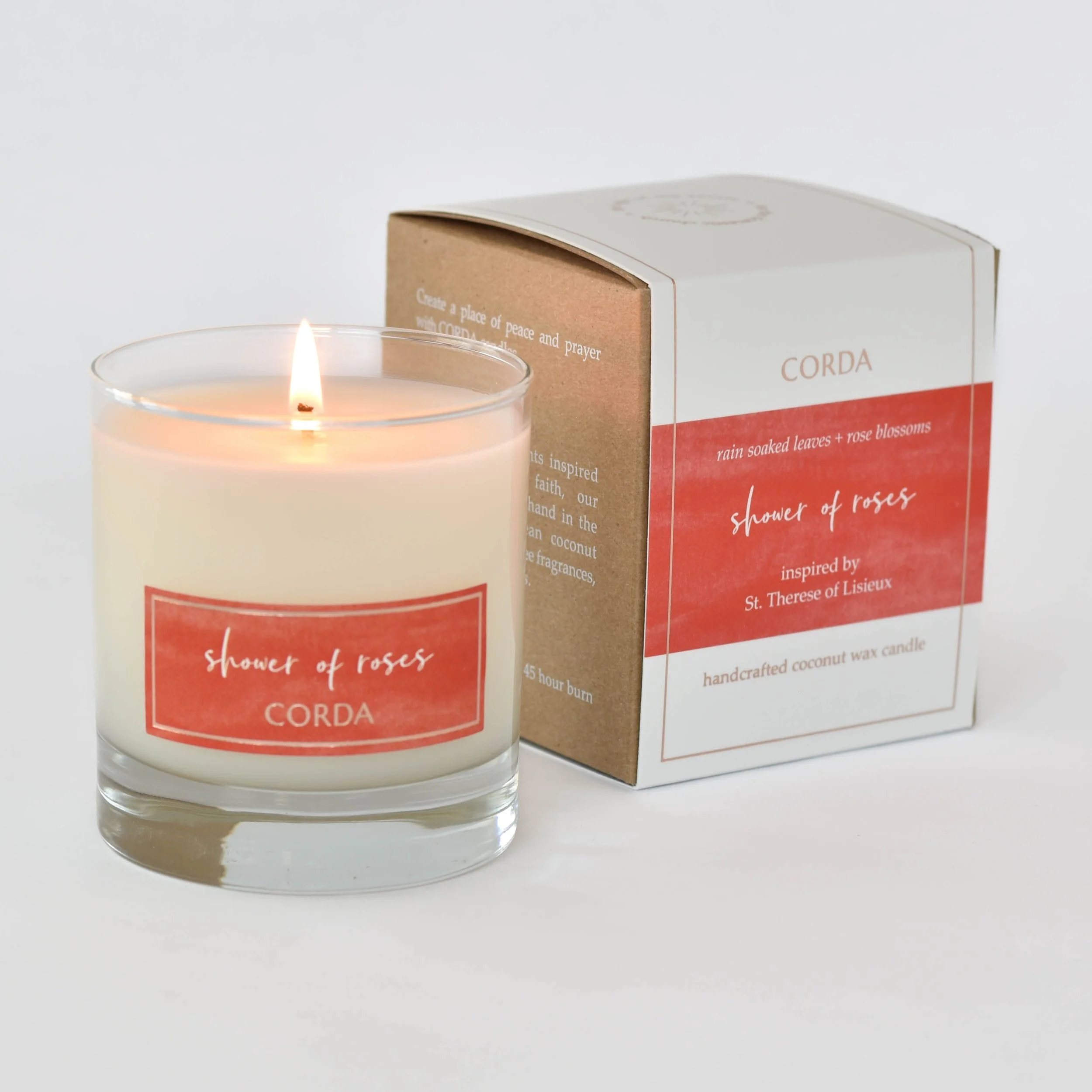 Shower of Roses (Limited Edition)/St. Thérèse of Lisieux/Rain Soaked Leaves + Rose Blossoms CORDA Candle