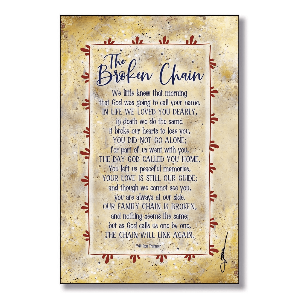 Forget Me Not Broken Chain Poem Memorial Sign - For Loss Of Loved One ...