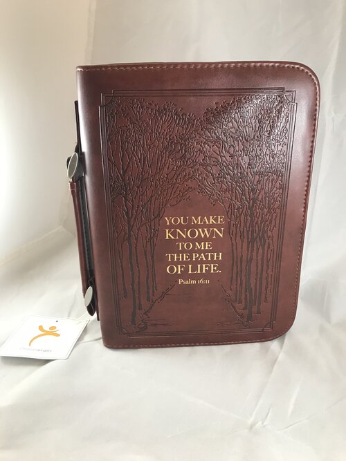 for I Know The Plans Brown and Gold Tone X-Large Faux Leather Bible Cover