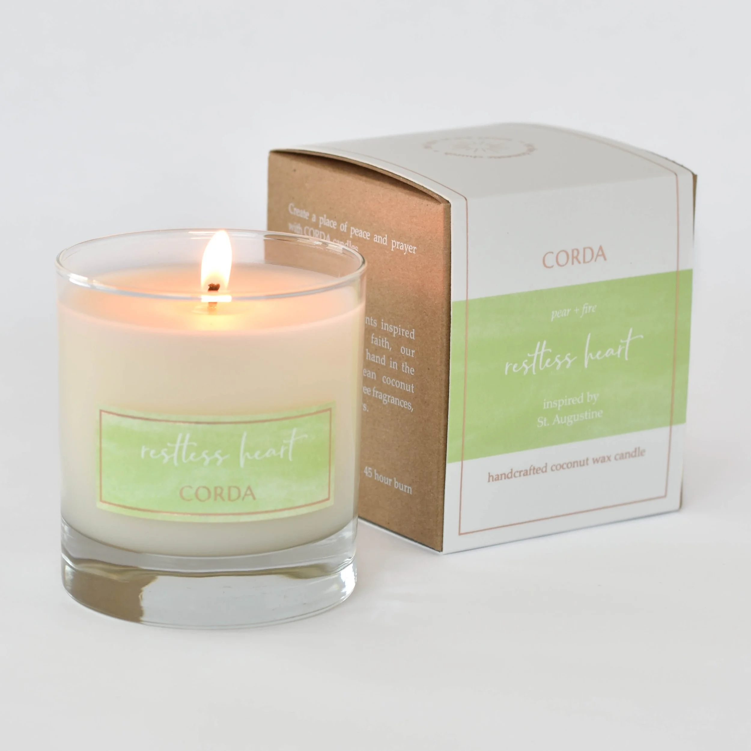 Restless Heart/St. Augustine of Hippo/Pear + Fire CORDA Candle