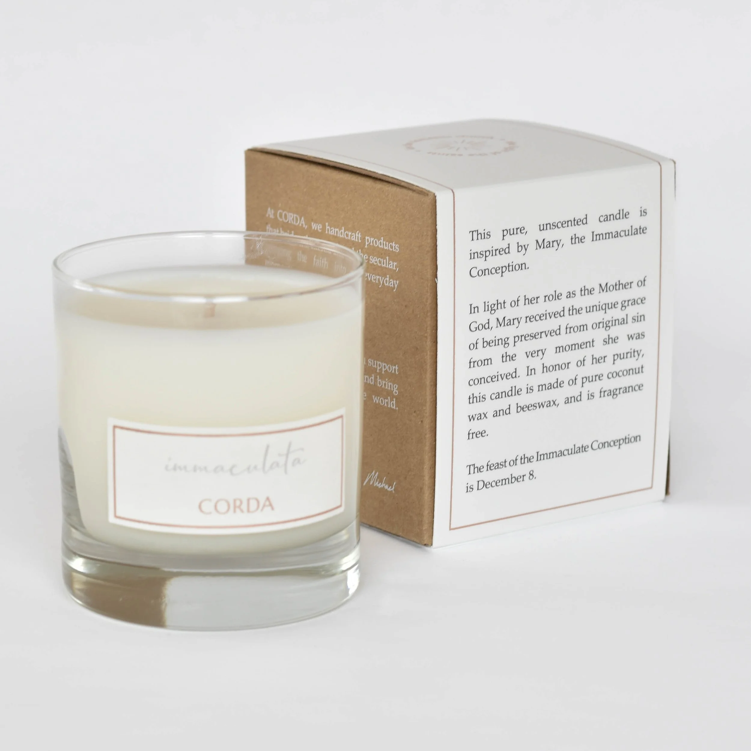 Immaculata 2 (unlit, back of box) Immaculate Conception CORDA candle.jpg