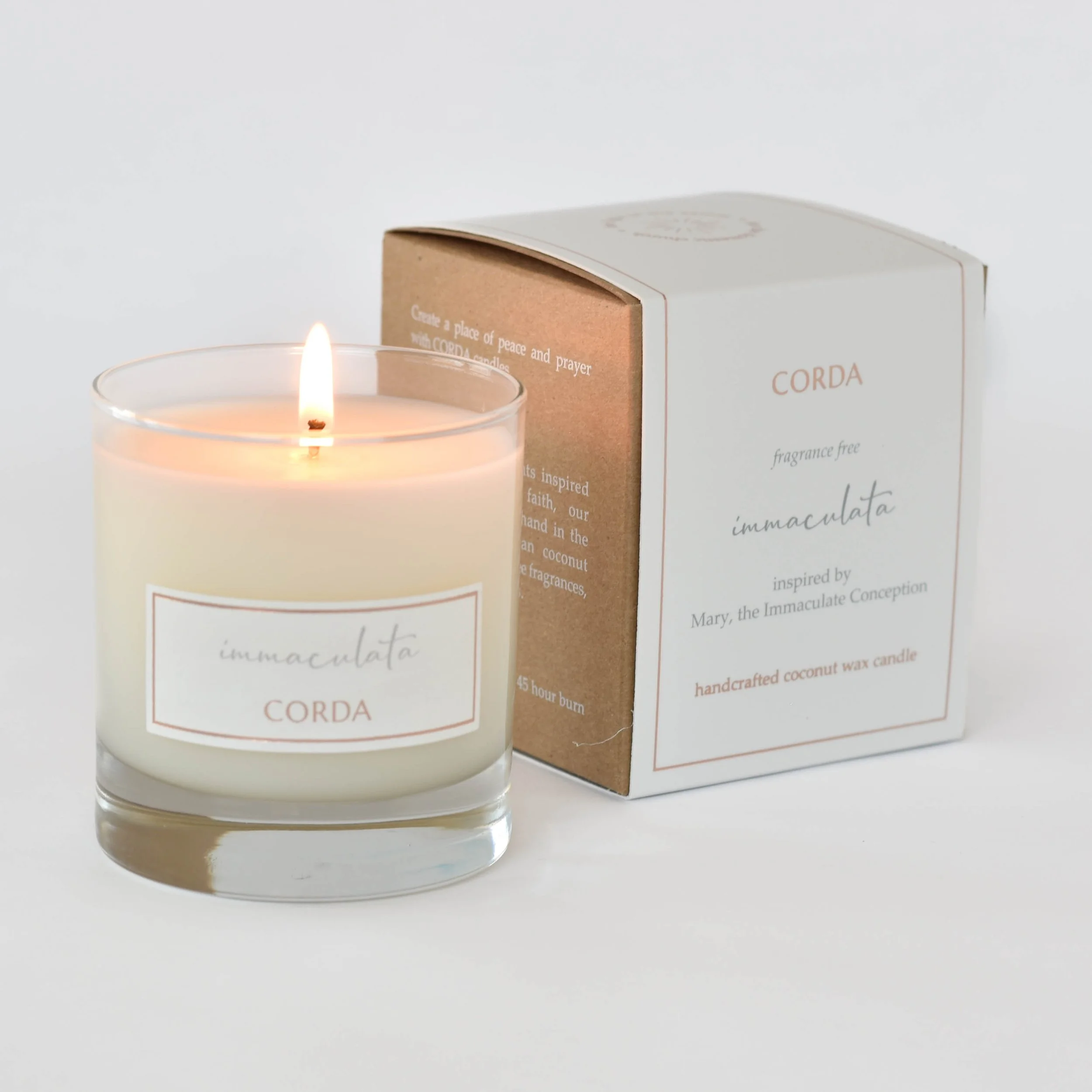 Immaculata 1 (lit, front of box) Immaculate Conception CORDA candle.jpg