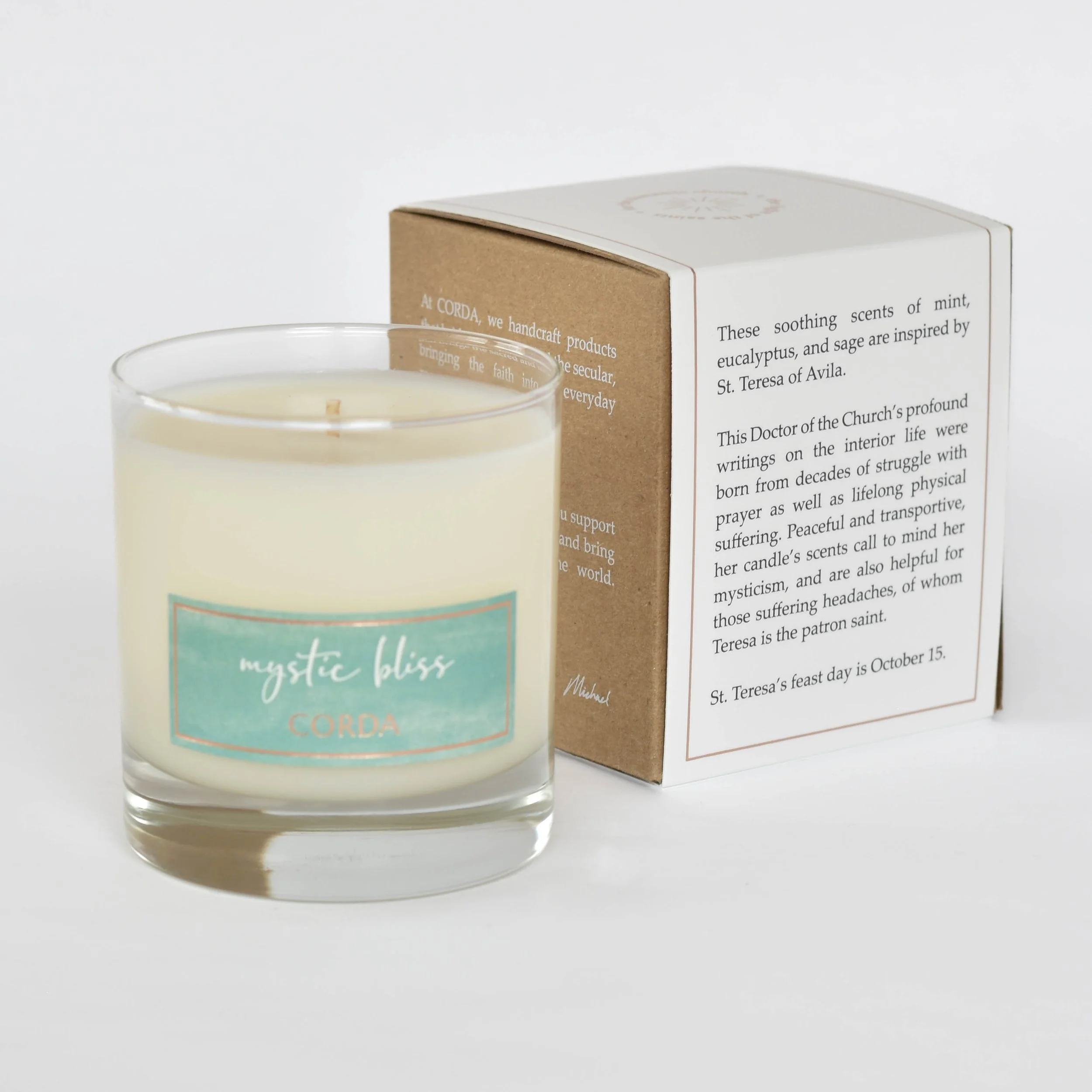 Mystic Bliss 2 (unlit, back of box) Teresa of Avila CORDA candle.jpg