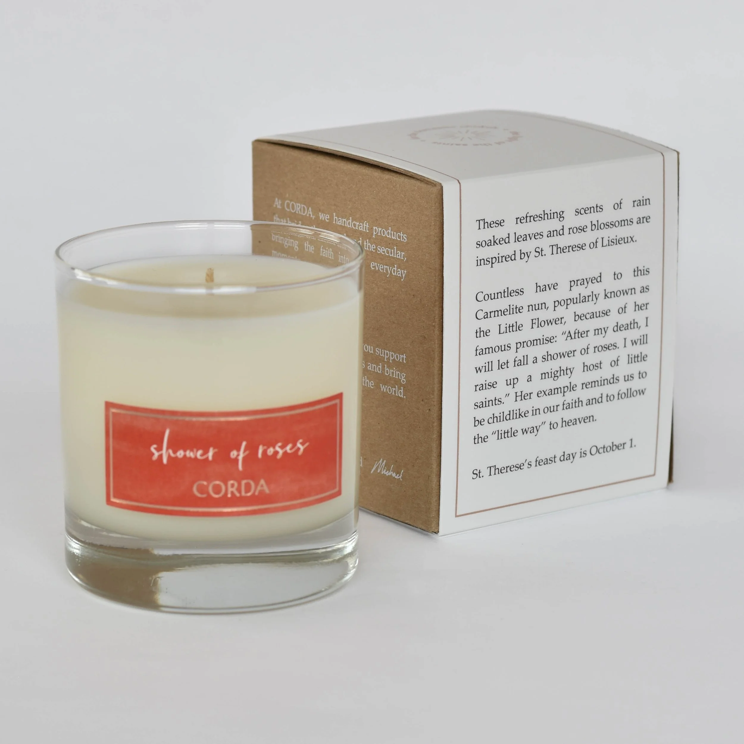 Shower of Roses 2 (unlit, back of box) Therese of Lisieux CORDA candle.jpg