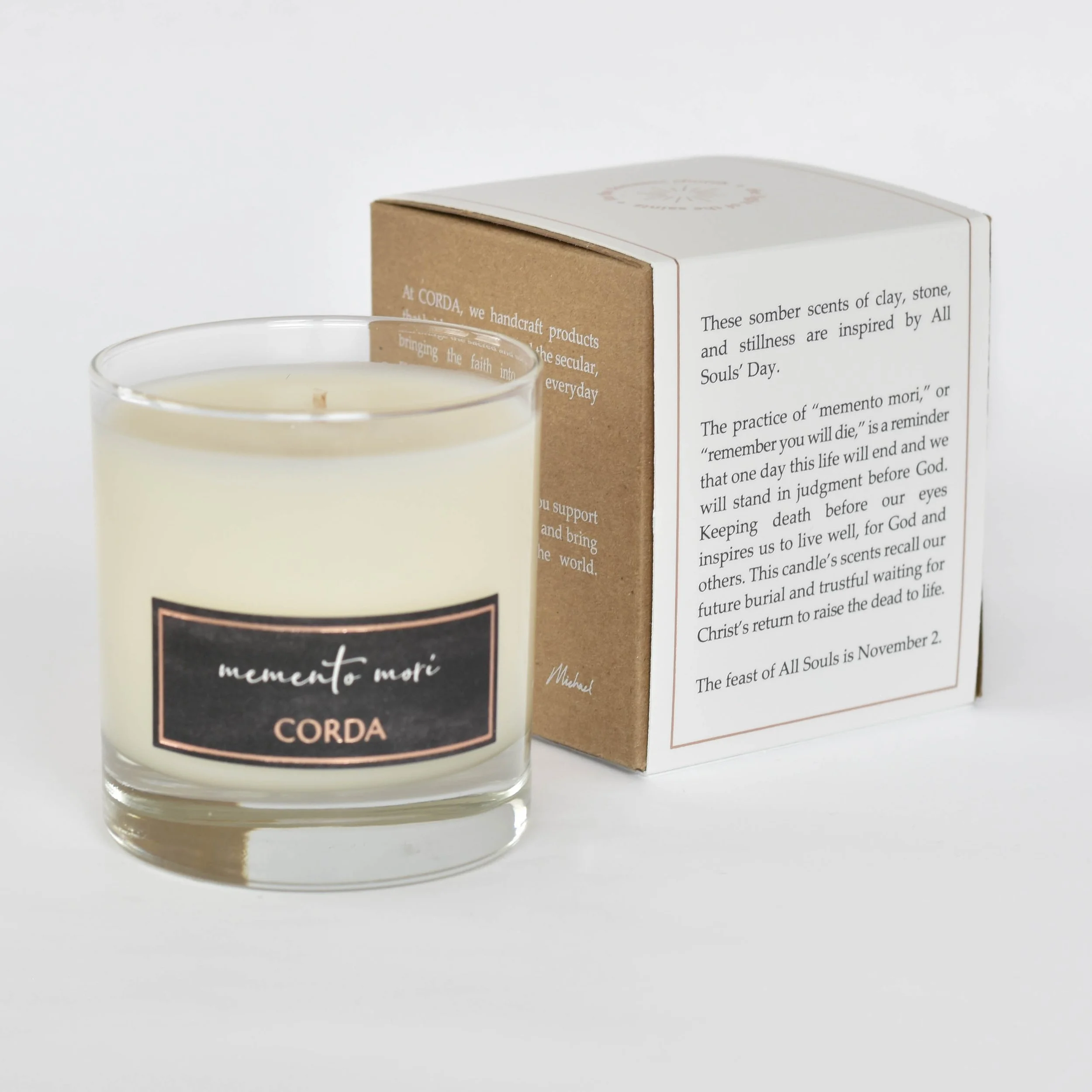 Memento Mori 2 (unlit, back of box) All Souls CORDA candle.jpg