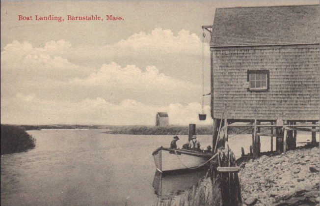Post Card from around 1910, titled "Boat Landing, Barnstable, Mass" 