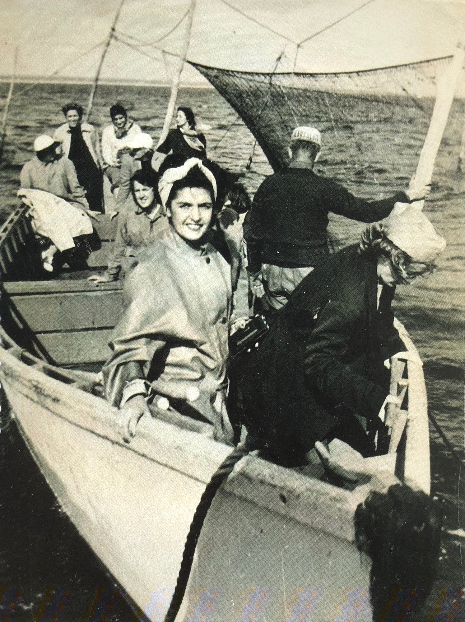 Tourists tagging along on fishing boat