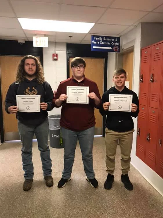 Hunter Lester, Logan Keebortz, Matt Kirkpatrick - industry certification in Plant Science.jpg