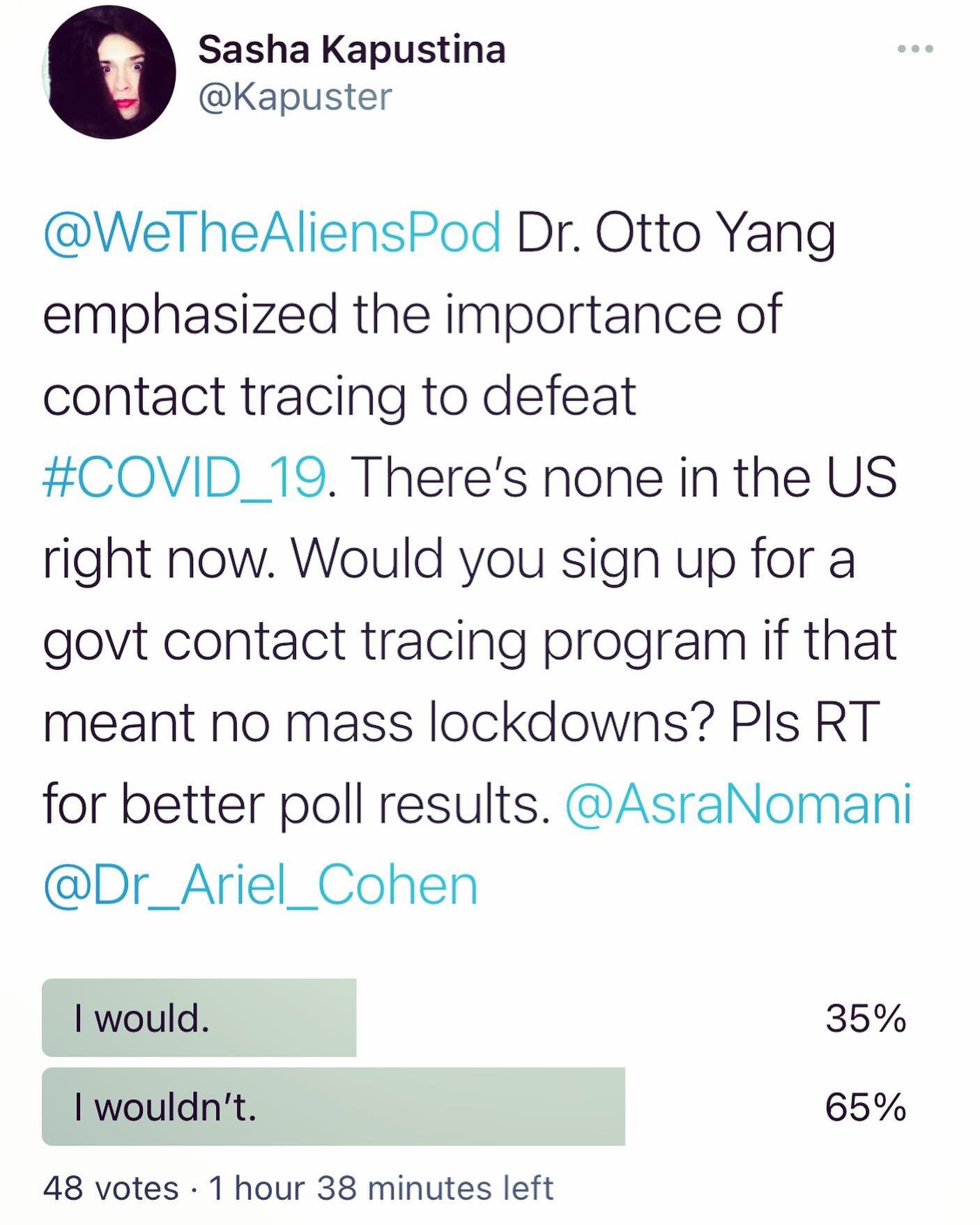 THE ULTIMATE SELFISHNESS TEST?
.
Part 2 of my conversation with Dr. Otto Yang is up on @wethealienspod. 
.
One of the things that he brought up is that it is incorrect to think of the vaccine as the silver bullet and that we need other measures in pl